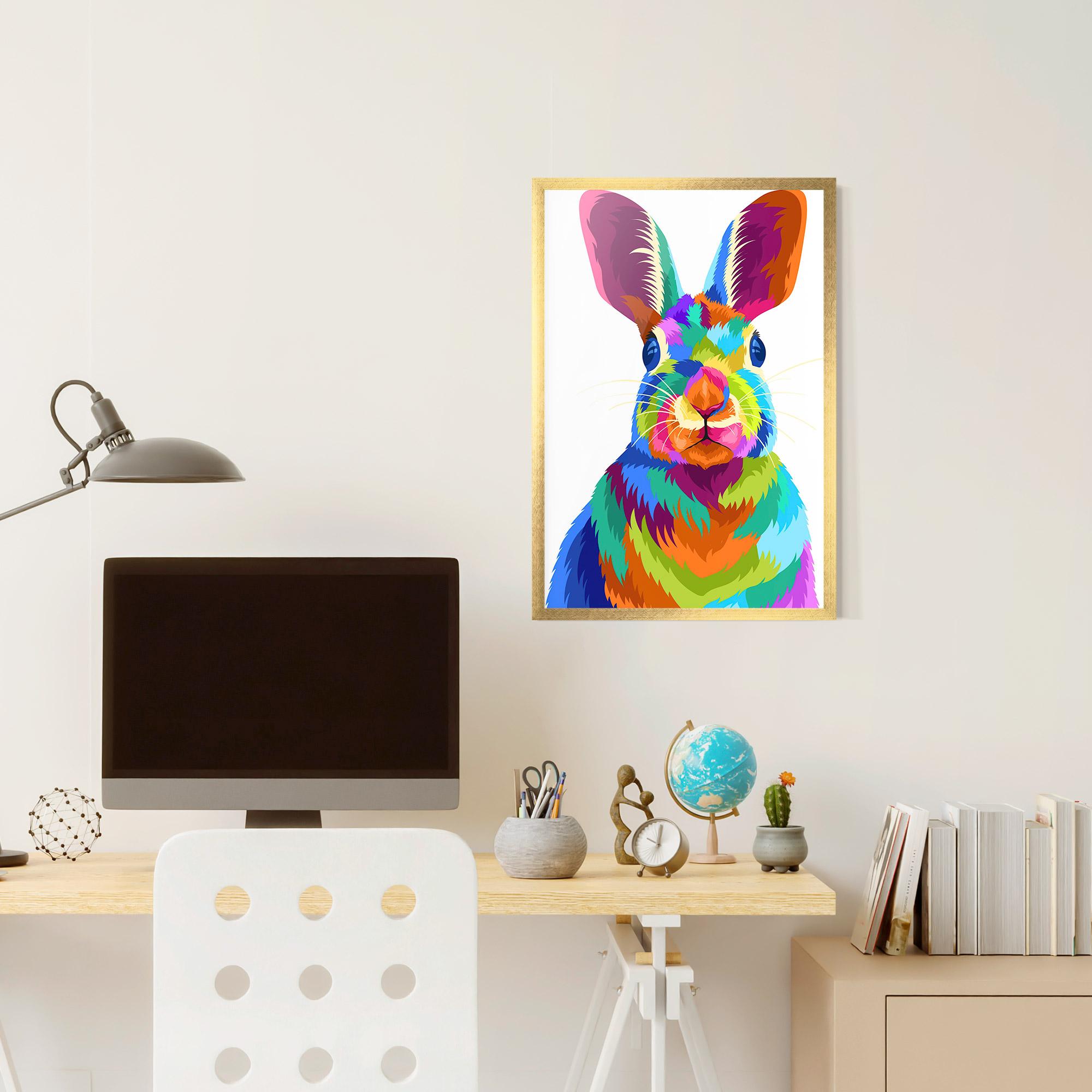 Poster Înrămat Rabbit Art Style mockup 6