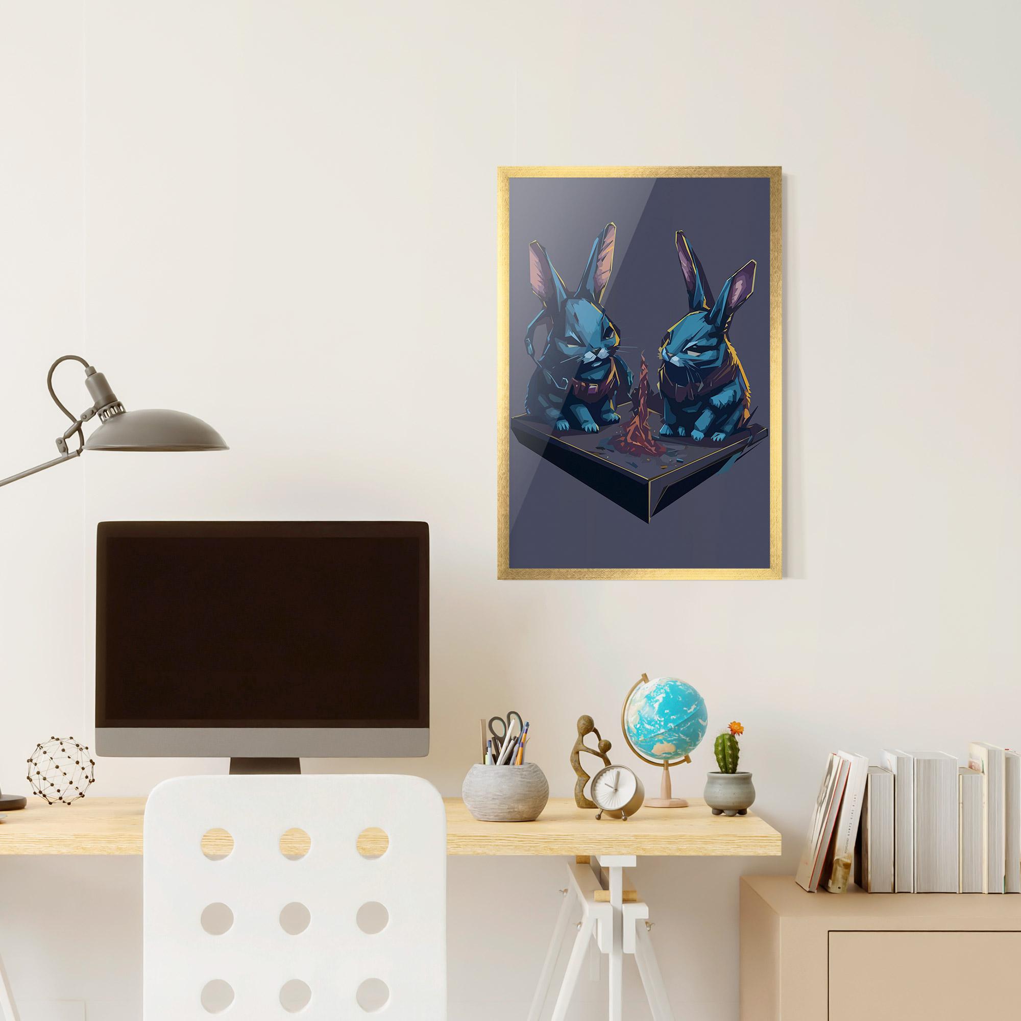 Poster Înrămat Rabbit Headset mockup 6