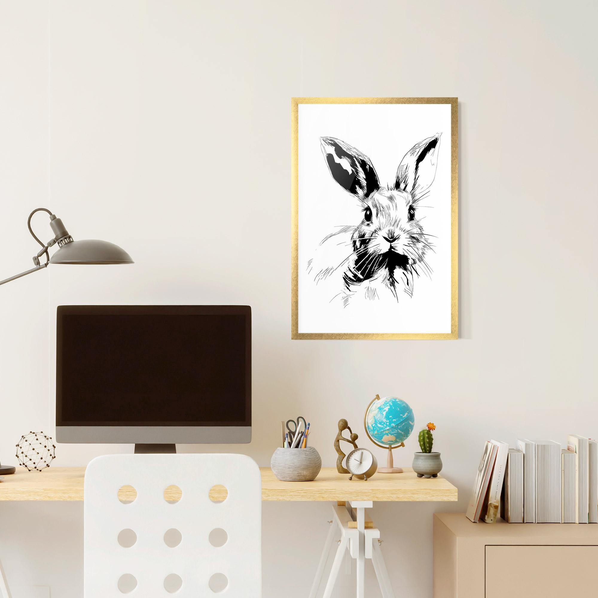 Poster Înrămat Rabbit Looking mockup 6