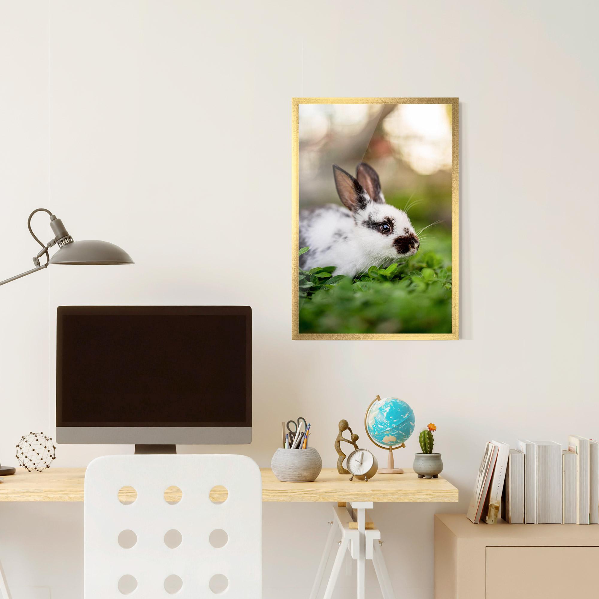 Poster Înrămat White Black Bunny mockup 6