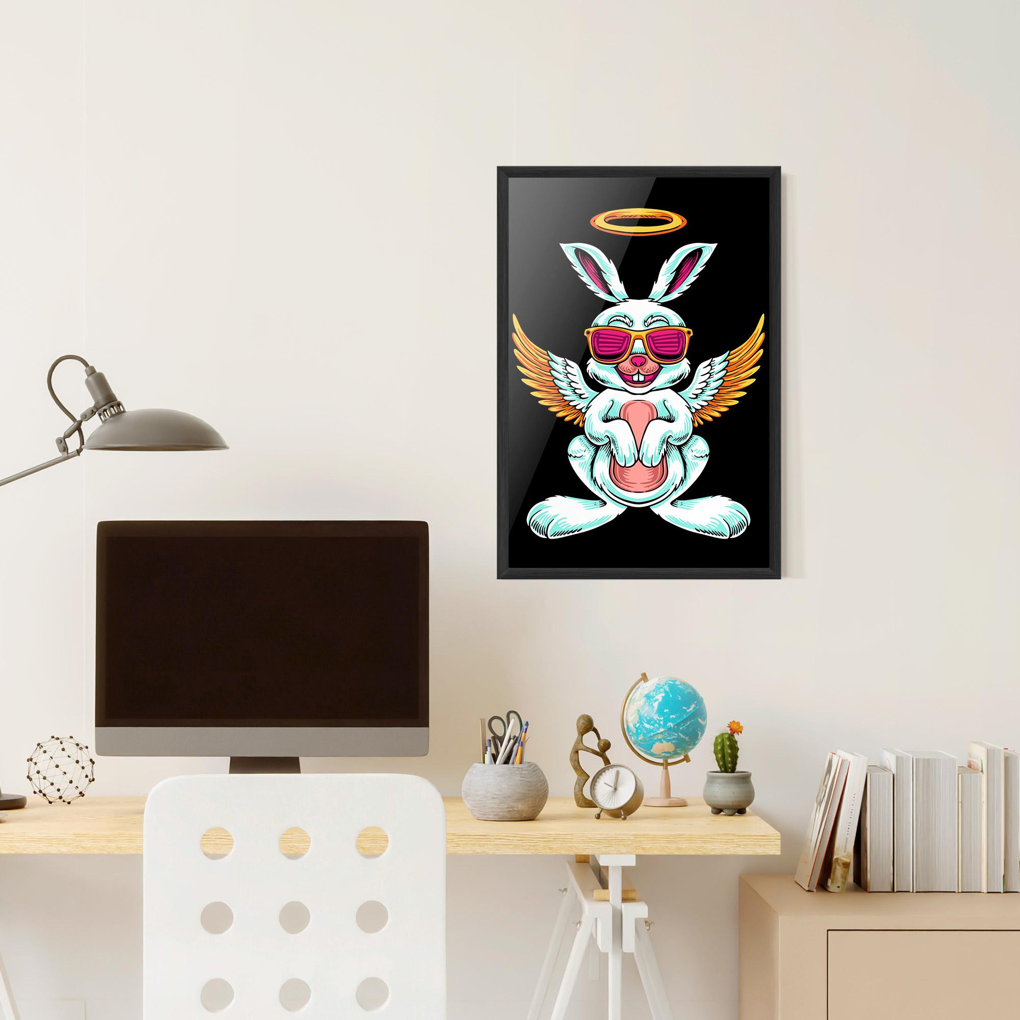 Poster Înrămat Angel Cool Bunny mockup 6