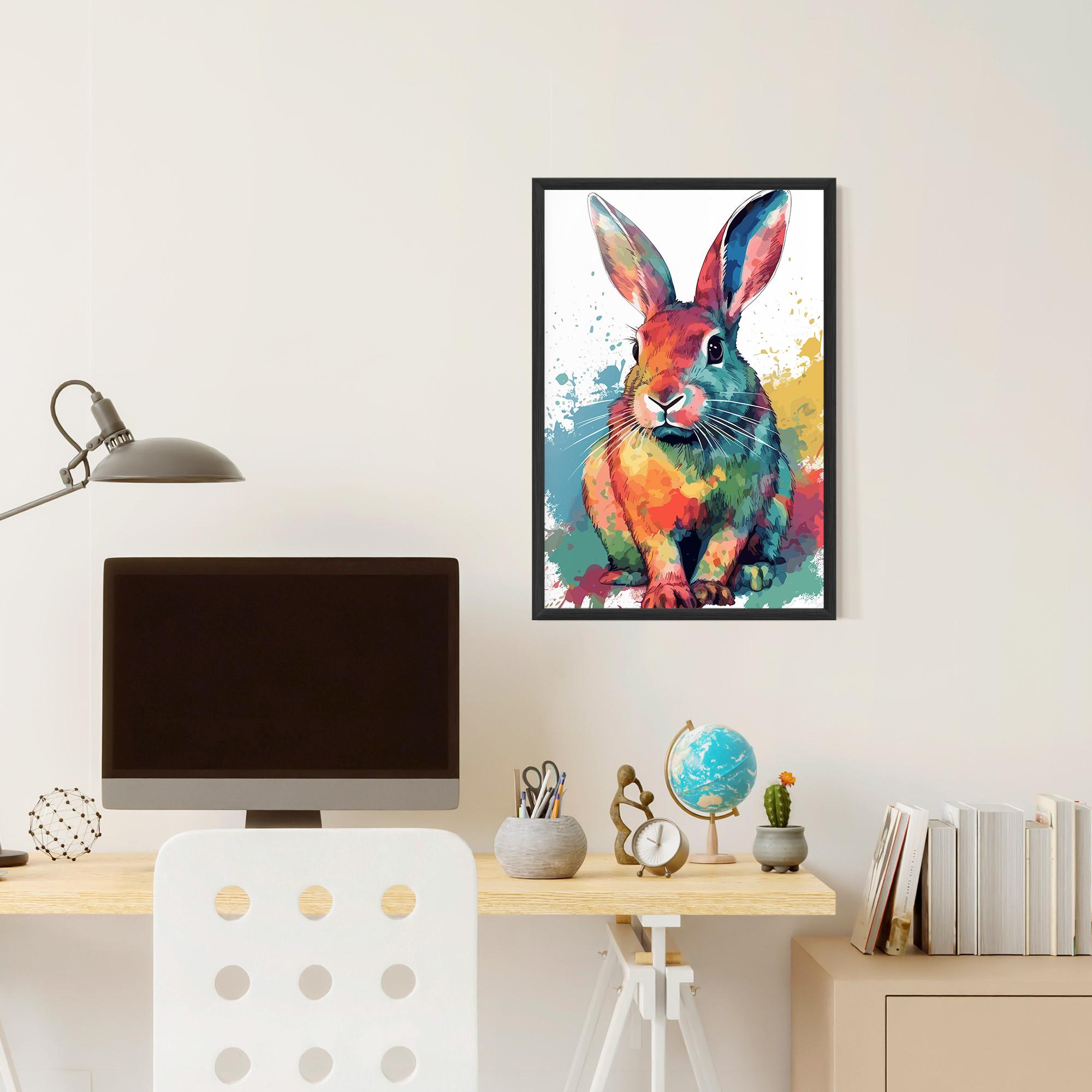Poster Înrămat Brush Rabbit mockup 6