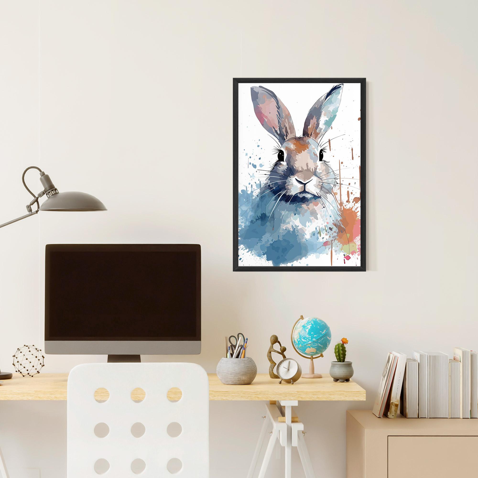 Poster Înrămat Bunny Art Splash mockup 6