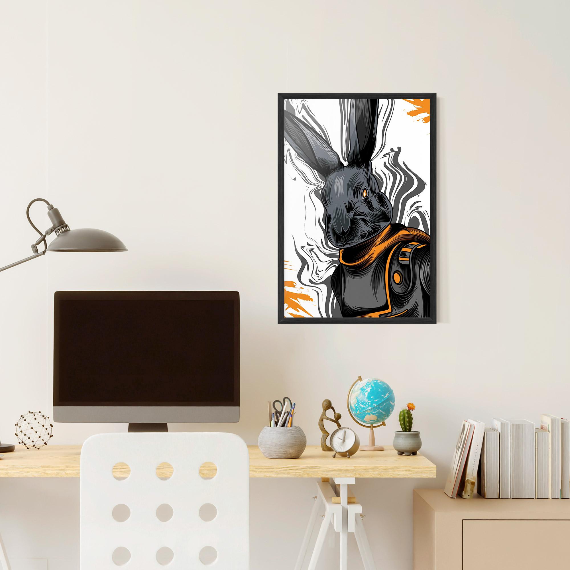 Poster Înrămat Cyborg Yellow Bunny mockup 6