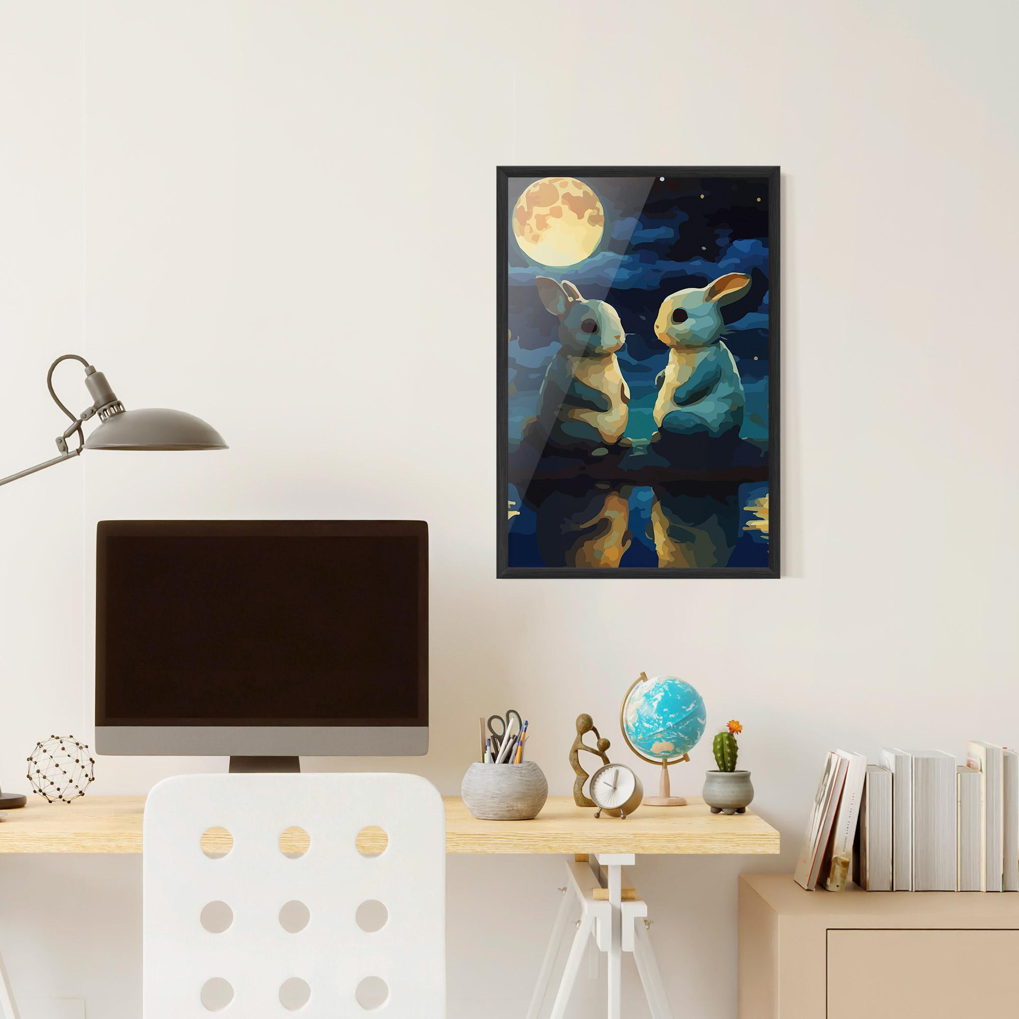 Poster Înrămat Full Moon Bunny mockup 6