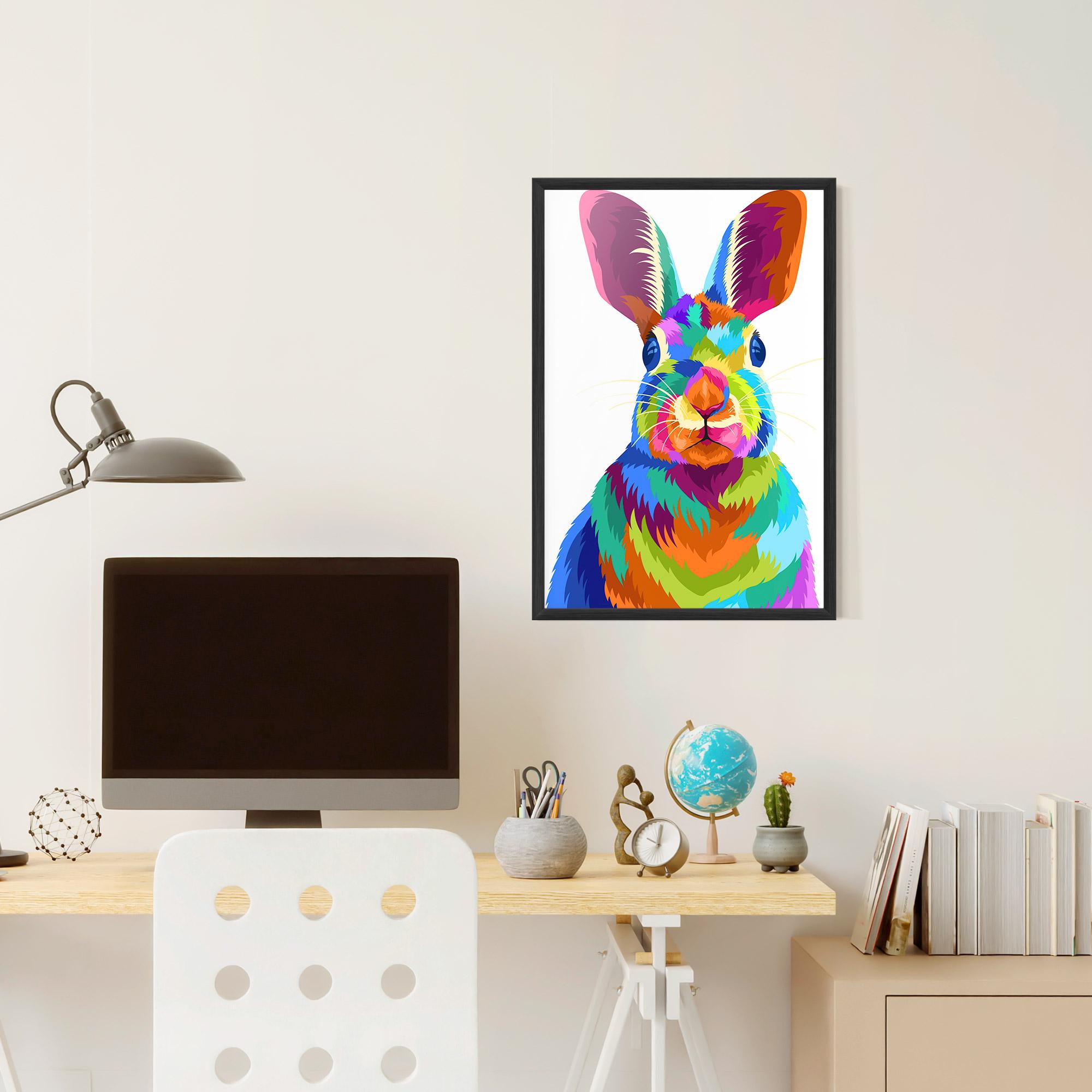 Poster Înrămat Rabbit Art Style mockup 6