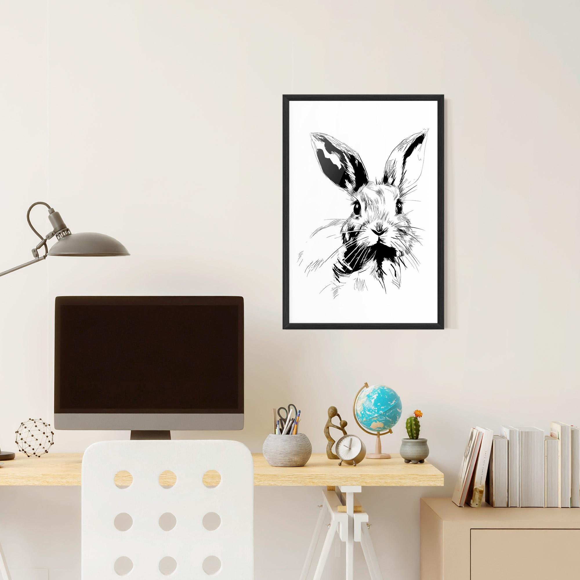 Poster Înrămat Rabbit Looking mockup 6