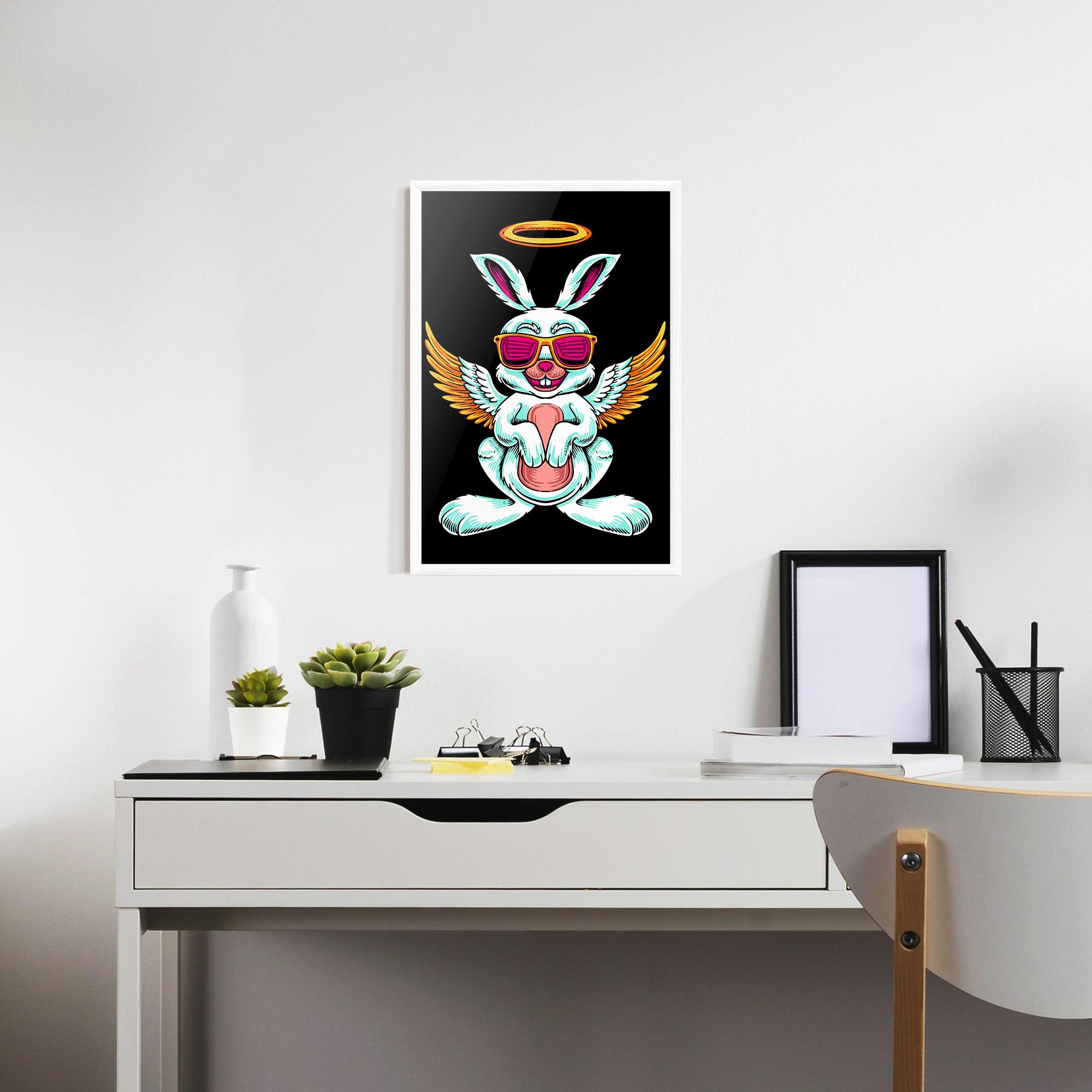 Poster Înrămat Angel Cool Bunny mockup 7
