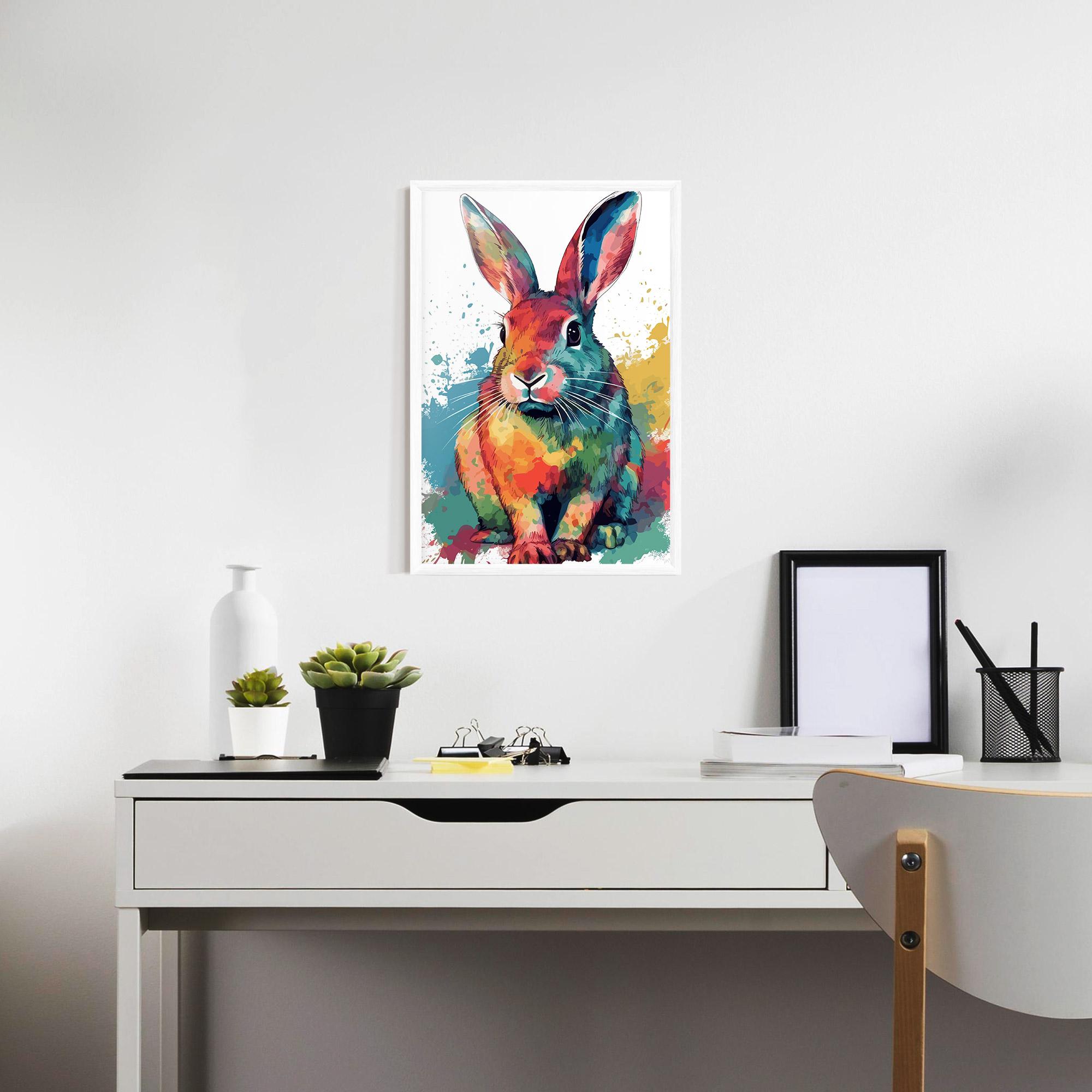 Poster Înrămat Brush Rabbit mockup 7