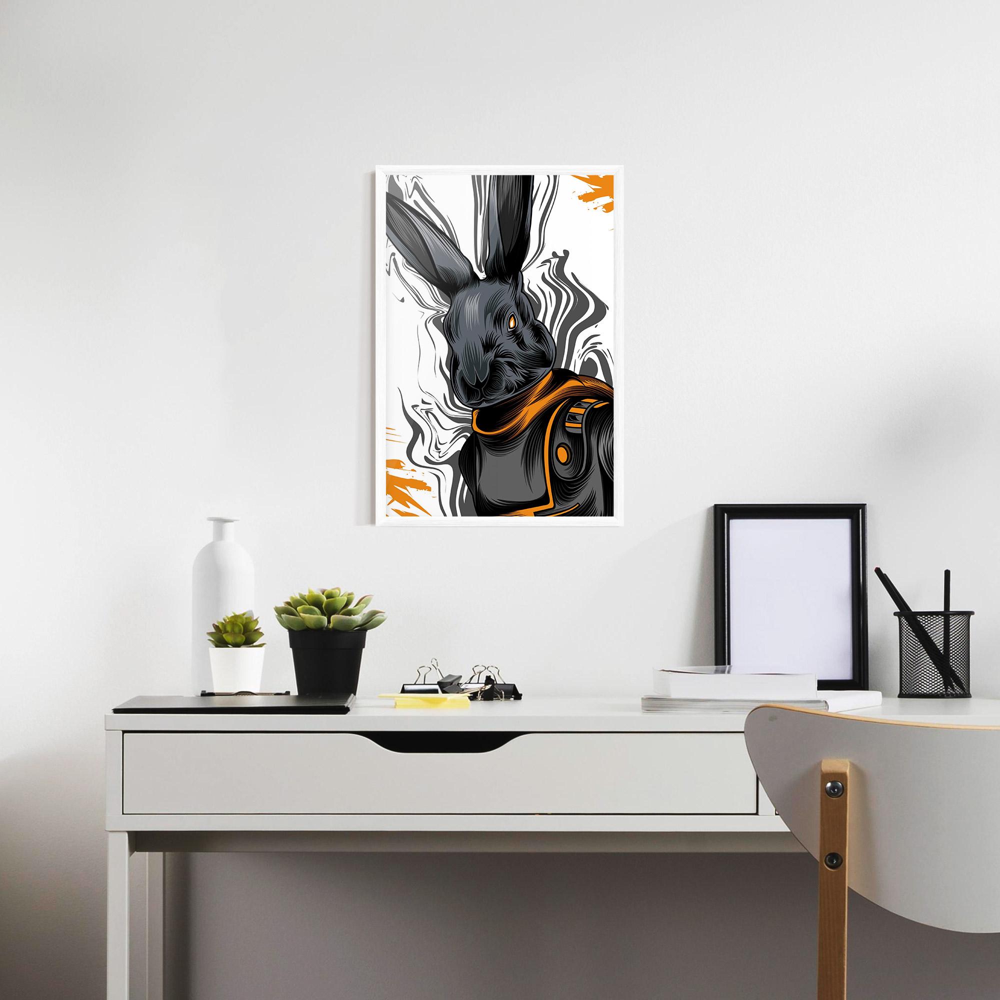 Poster Înrămat Cyborg Yellow Bunny mockup 7