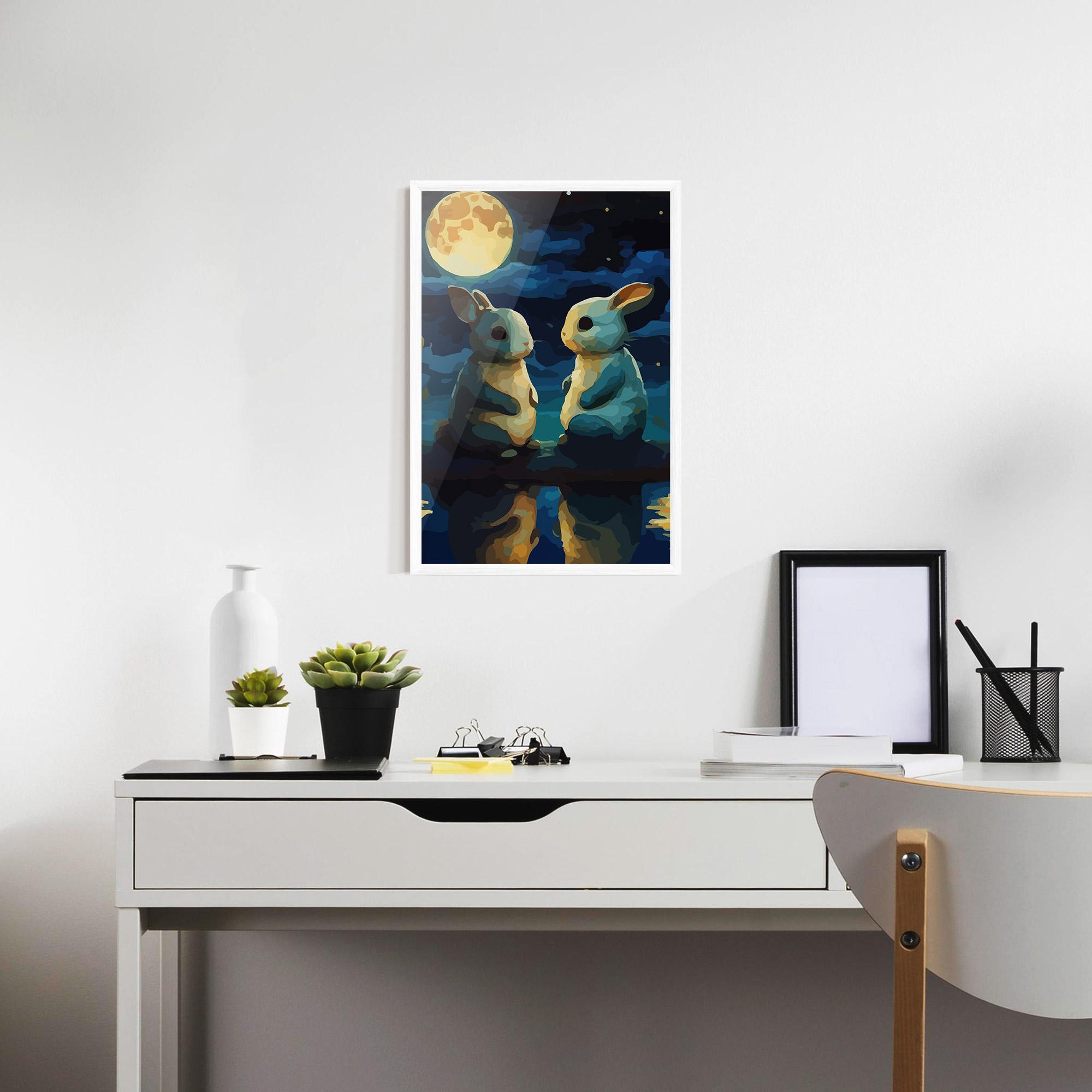 Poster Înrămat Full Moon Bunny mockup 7