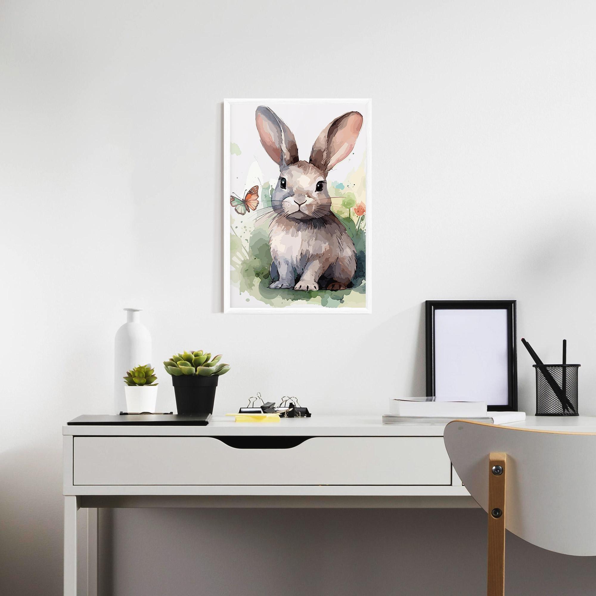 Poster Înrămat Pretty Bunny Art mockup 7