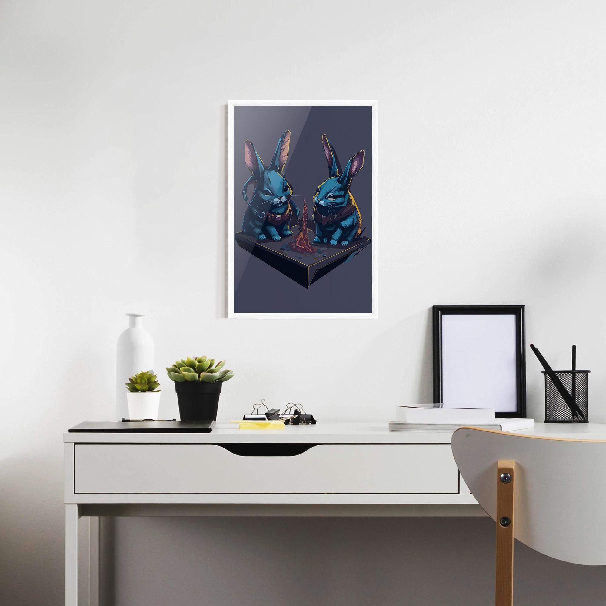 Poster Înrămat Rabbit Headset mockup 7