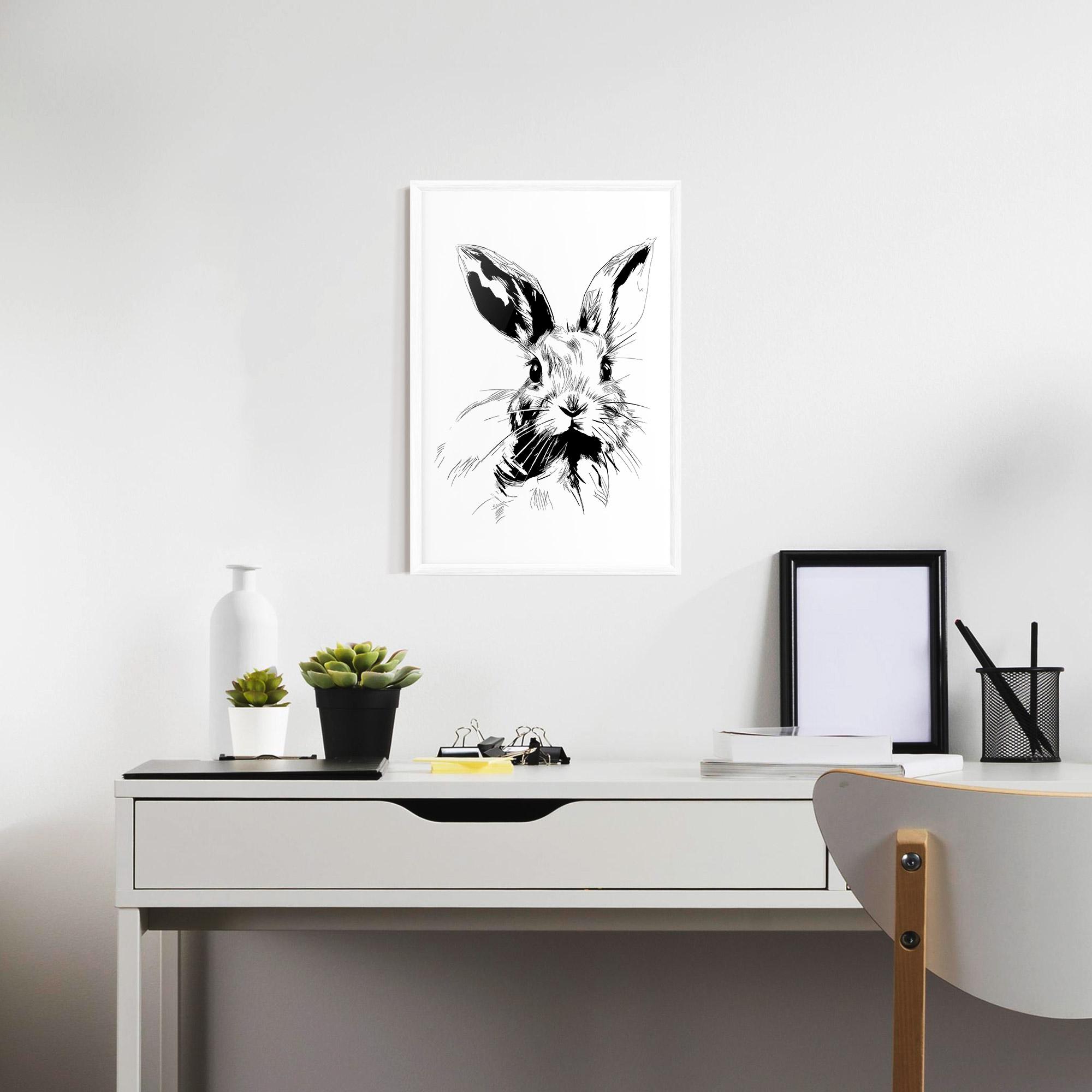 Poster Înrămat Rabbit Looking mockup 7