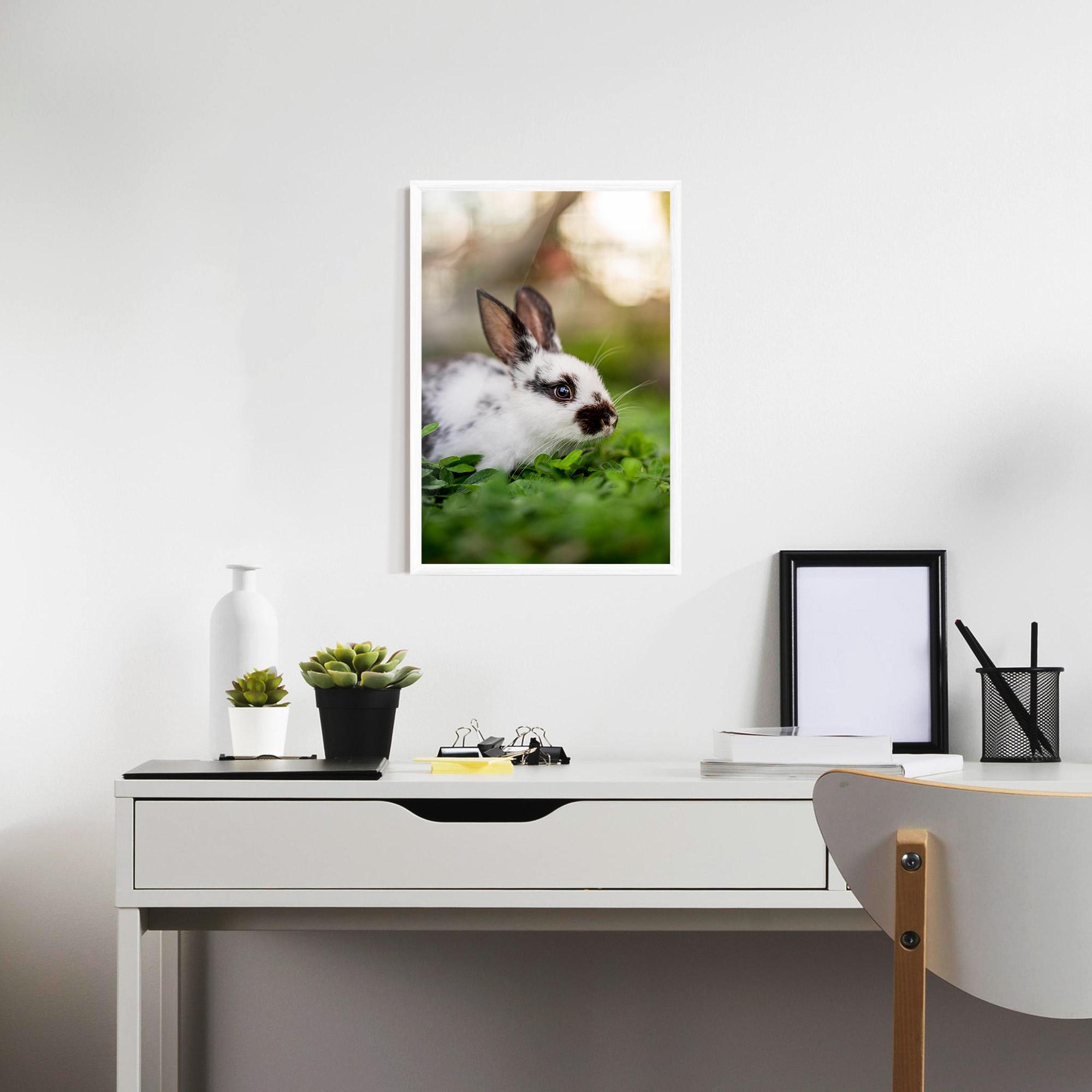 Poster Înrămat White Black Bunny mockup 7