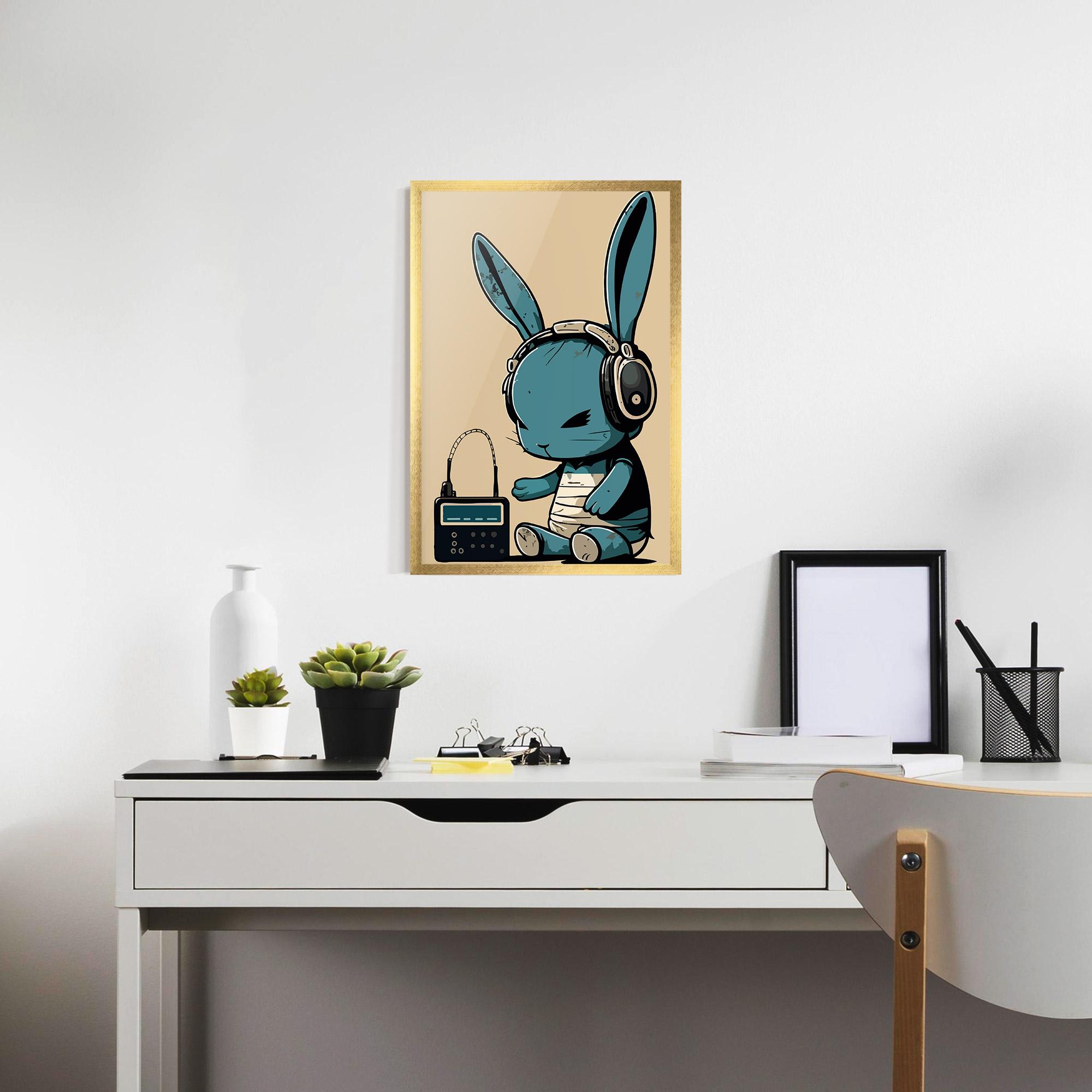 Poster Înrămat Blue Baby Bunny mockup 7