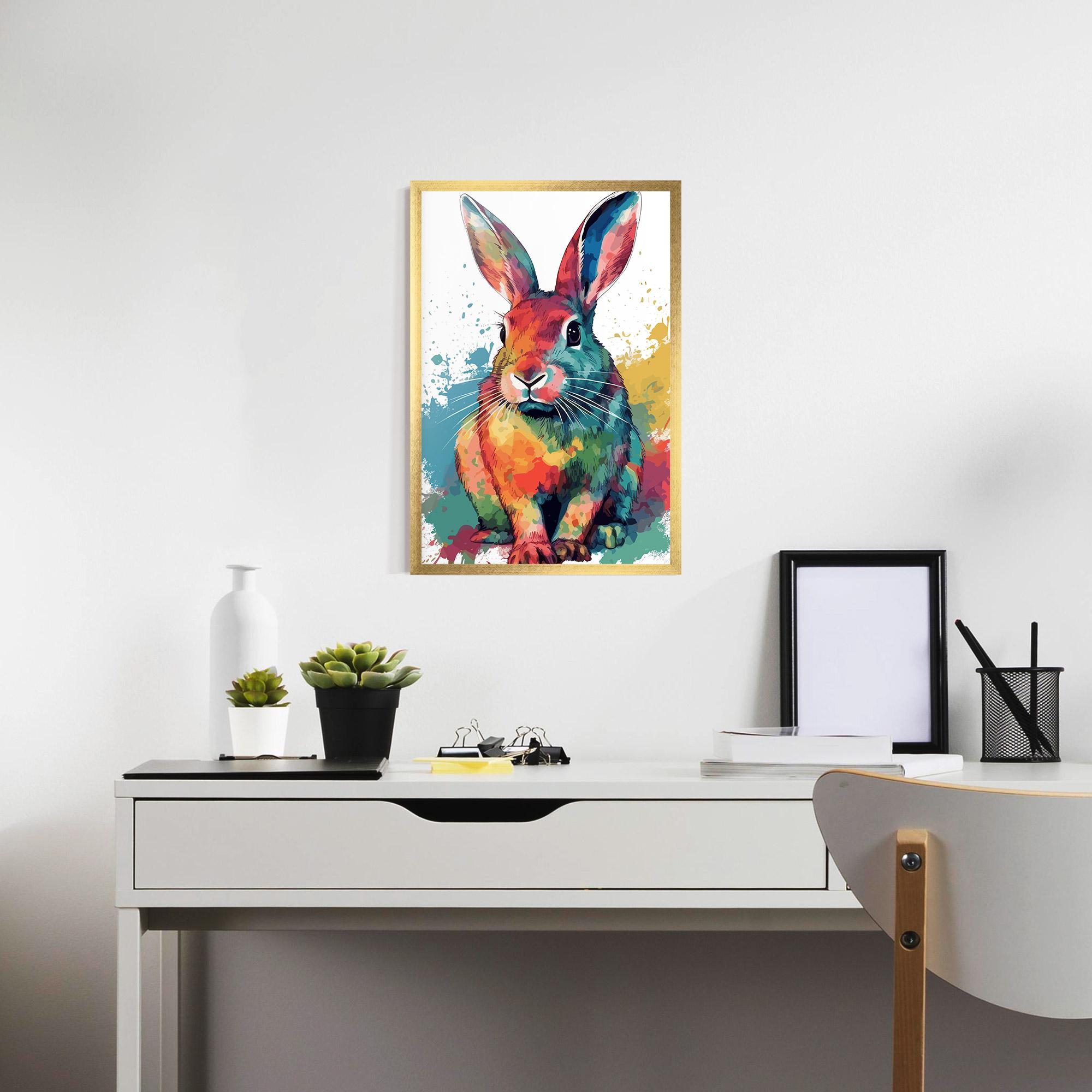 Poster Înrămat Brush Rabbit mockup 7