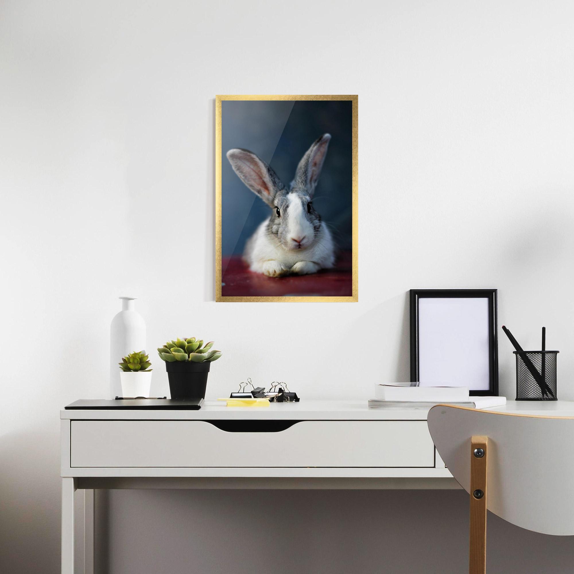 Poster Înrămat Cute Grey Bunny mockup 7