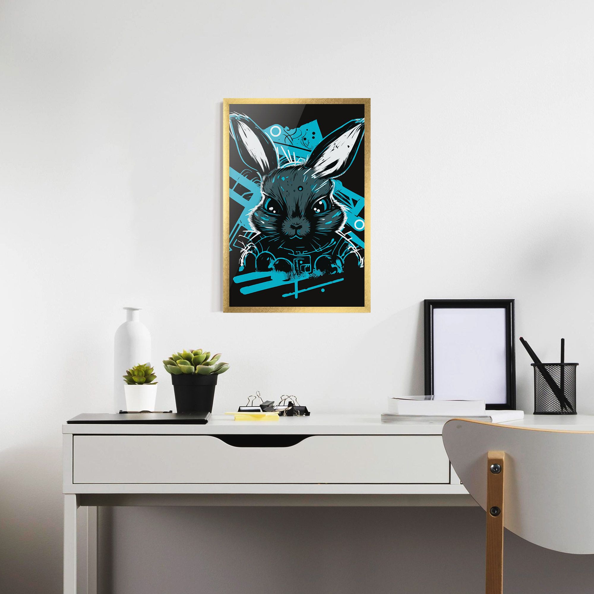 Grey Blue Bunny mockup 7