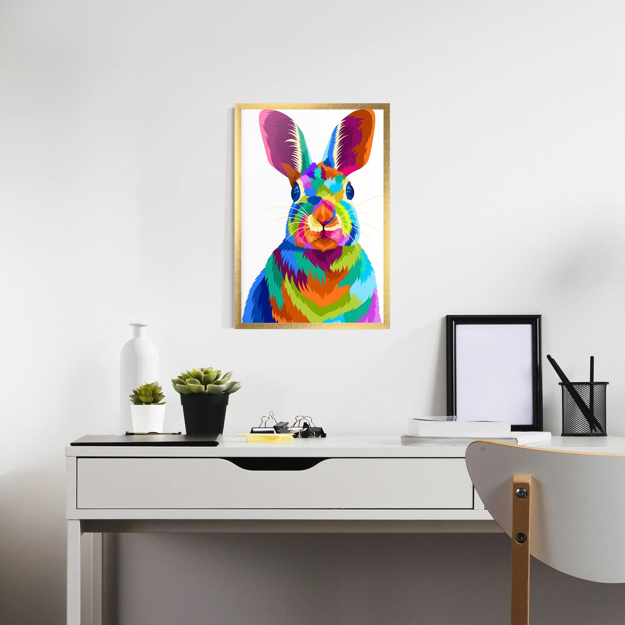 Poster Înrămat Rabbit Art Style mockup 7