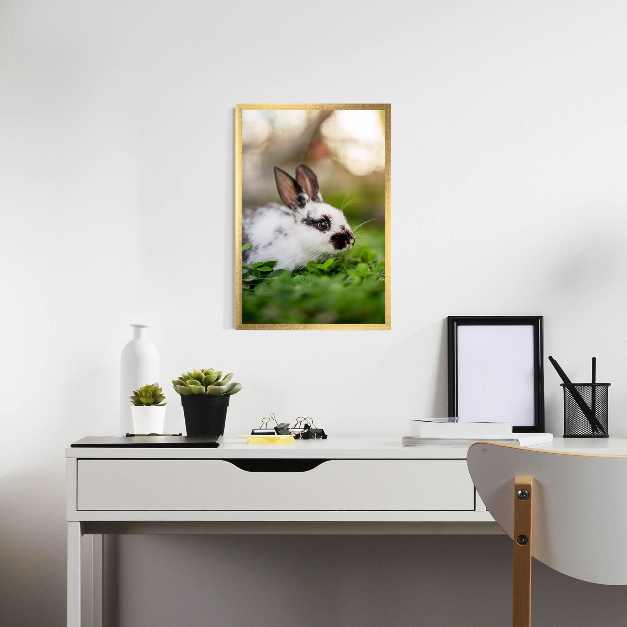 Poster Înrămat White Black Bunny mockup 7