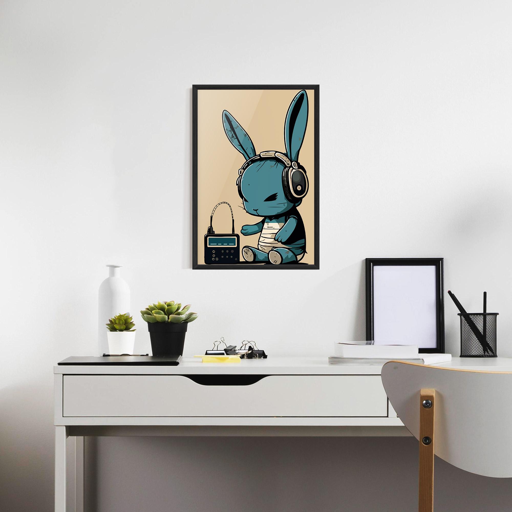 Poster Înrămat Blue Baby Bunny mockup 7