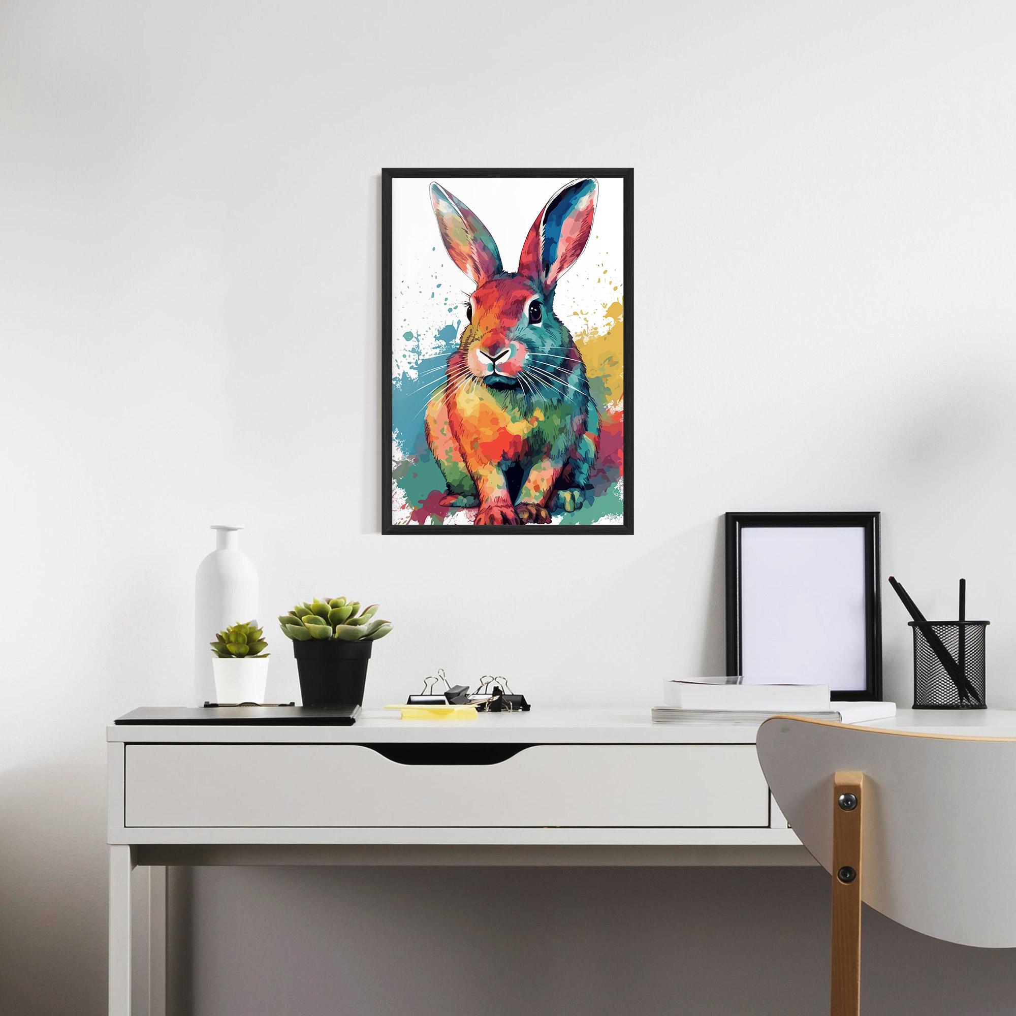 Poster Înrămat Brush Rabbit mockup 7