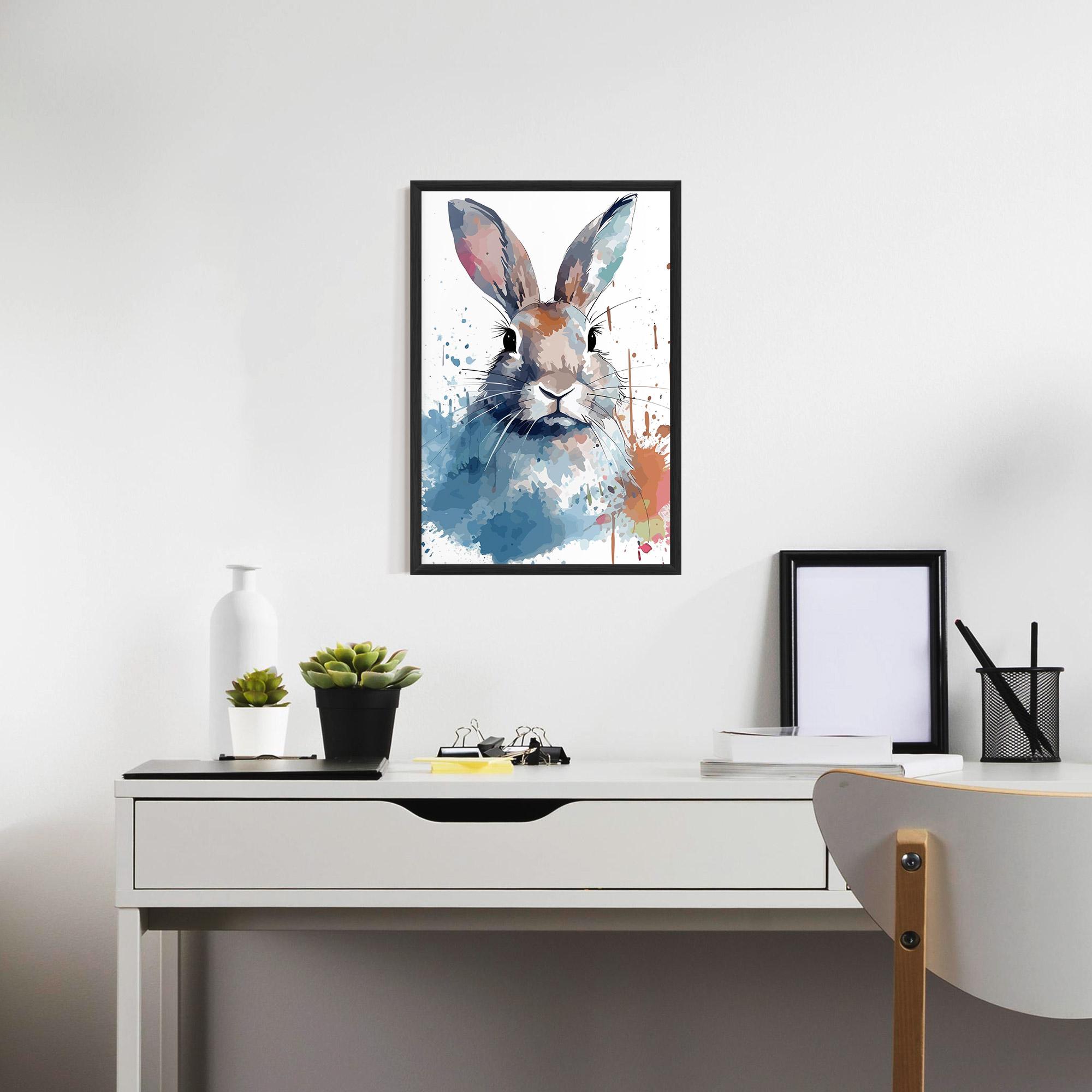 Poster Înrămat Bunny Art Splash mockup 7