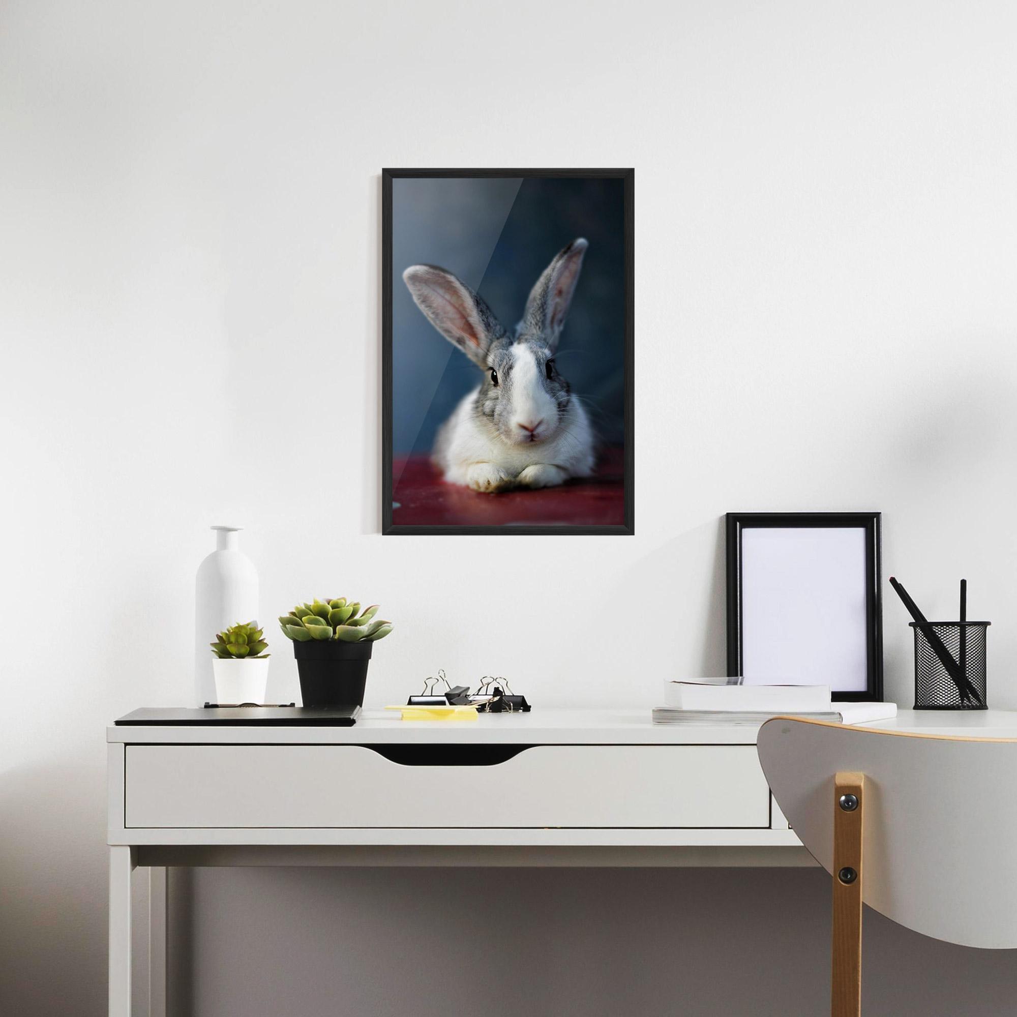 Poster Înrămat Cute Grey Bunny mockup 7
