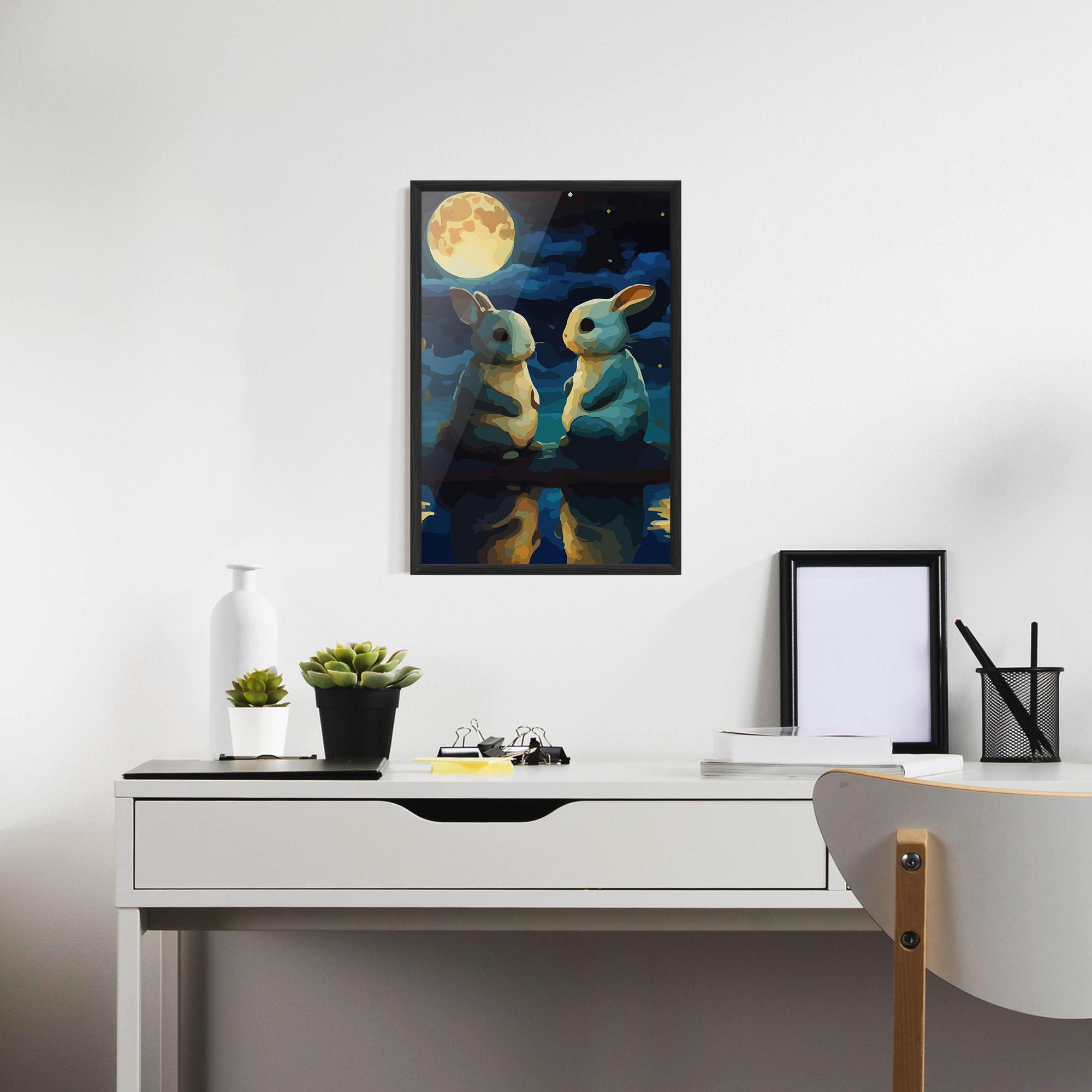 Poster Înrămat Full Moon Bunny mockup 7