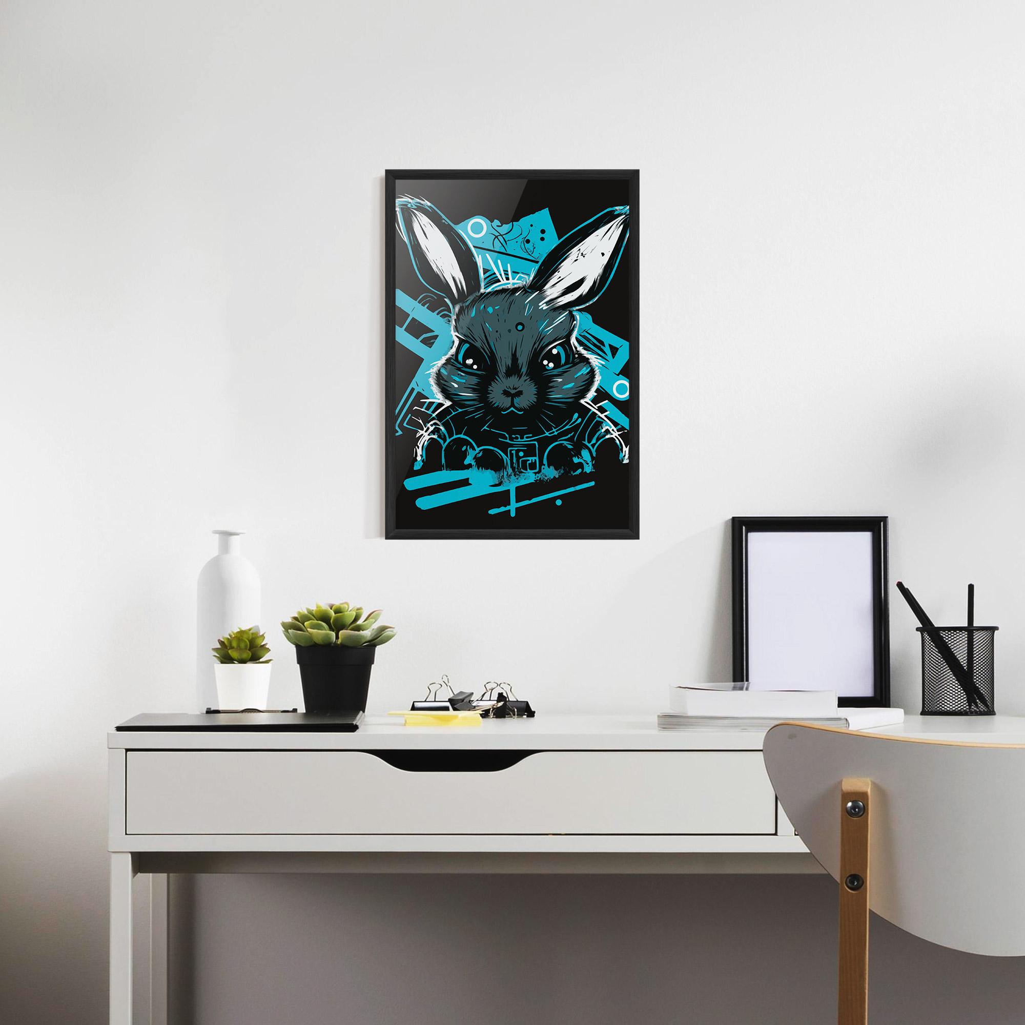 Poster Înrămat Grey Blue Bunny mockup 7
