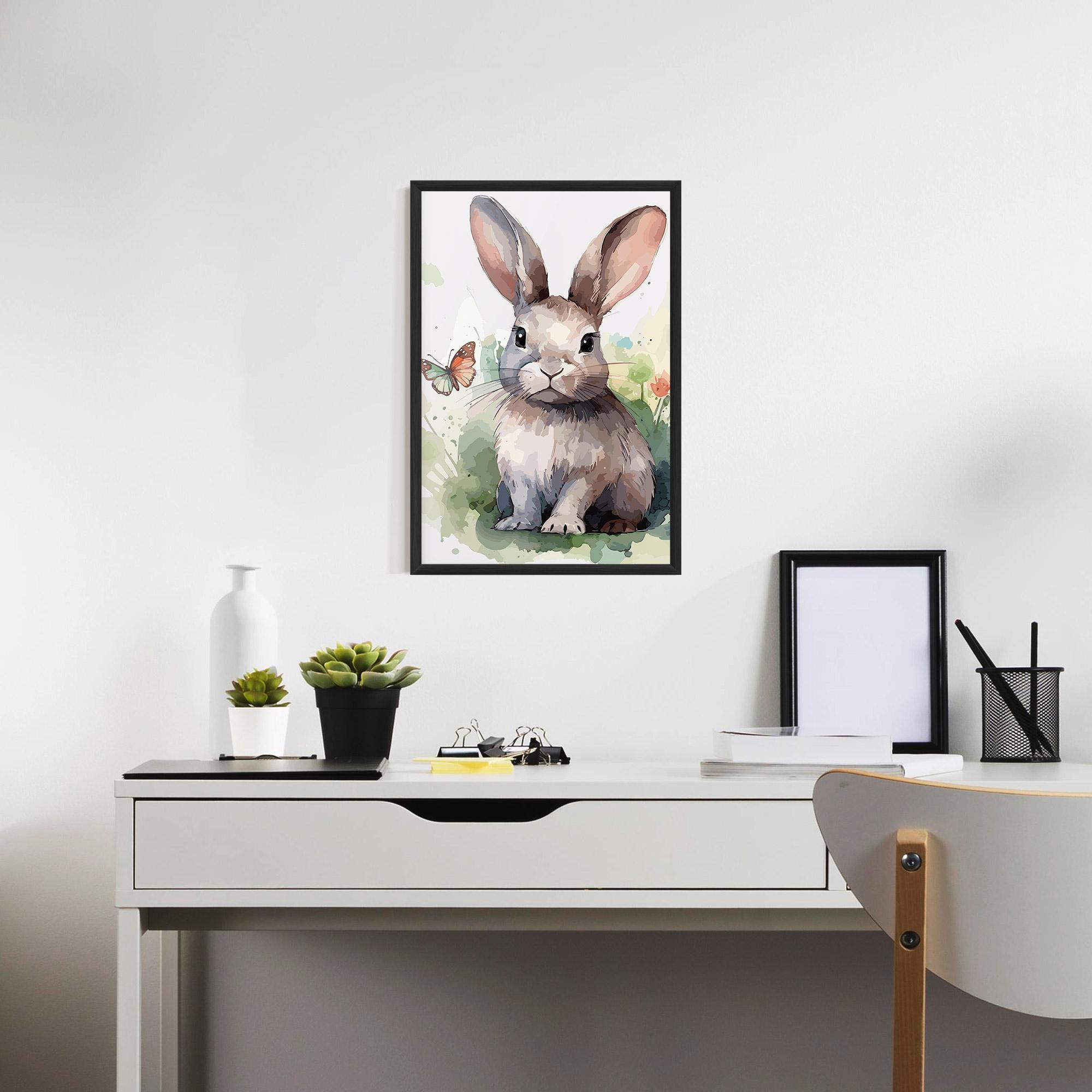 Poster Înrămat Pretty Bunny Art mockup 7