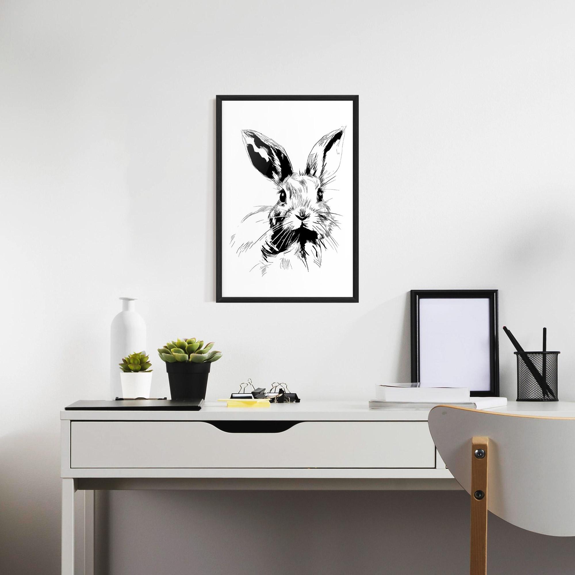 Poster Înrămat Rabbit Looking mockup 7
