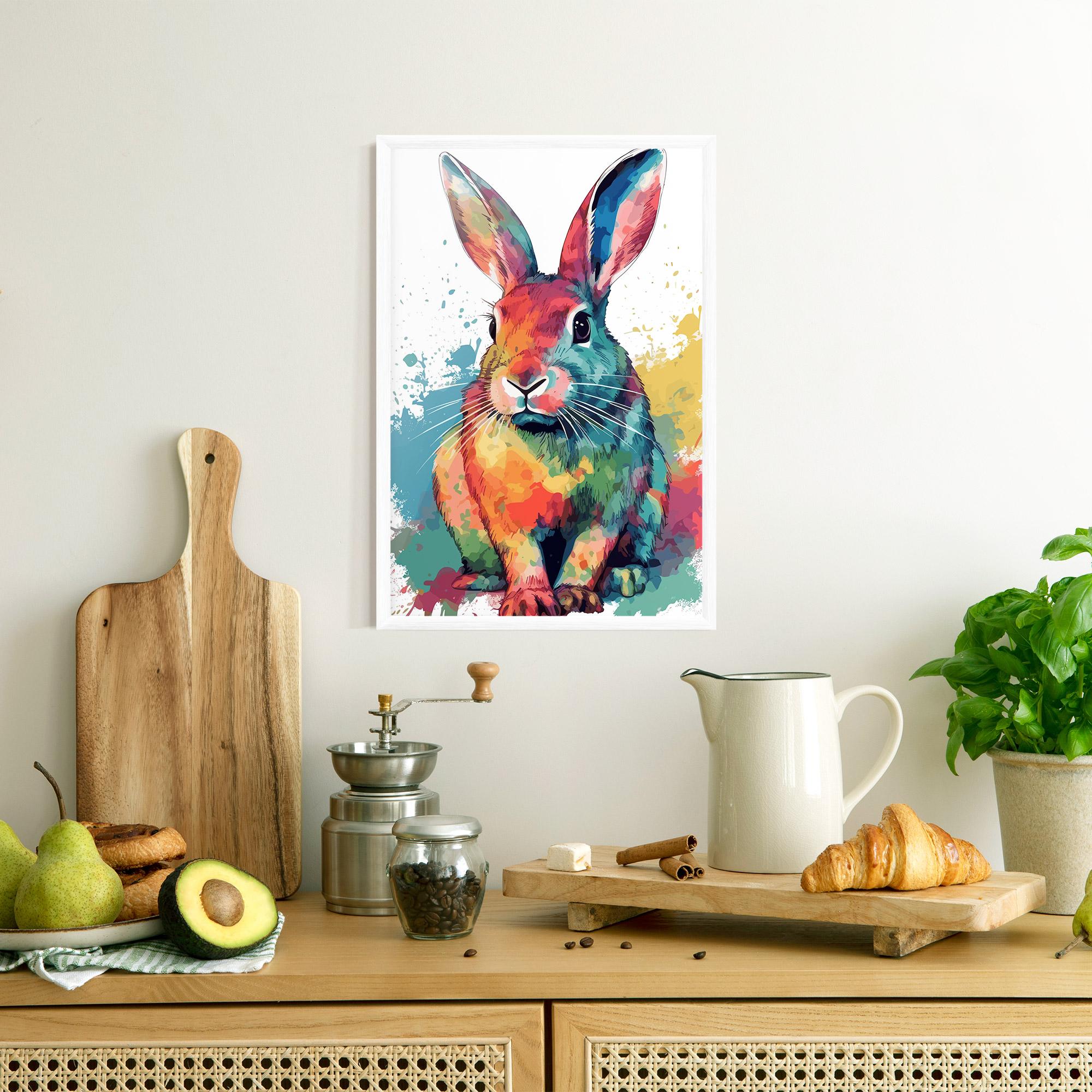 Poster Înrămat Brush Rabbit mockup 8