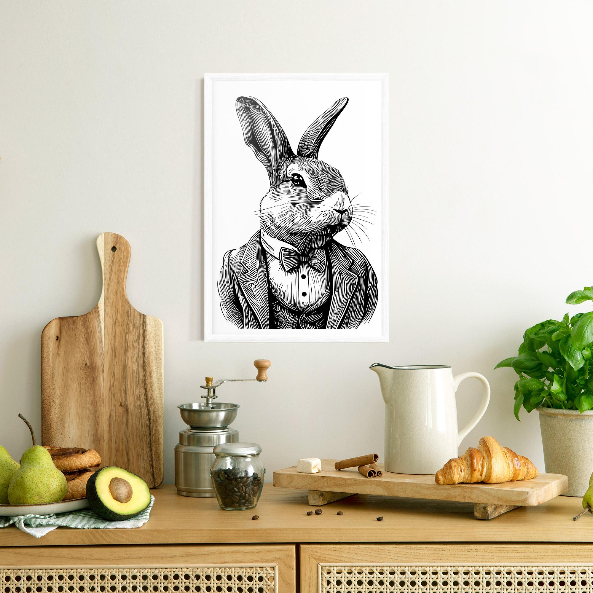Poster Înrămat Bunny In Suit mockup 8