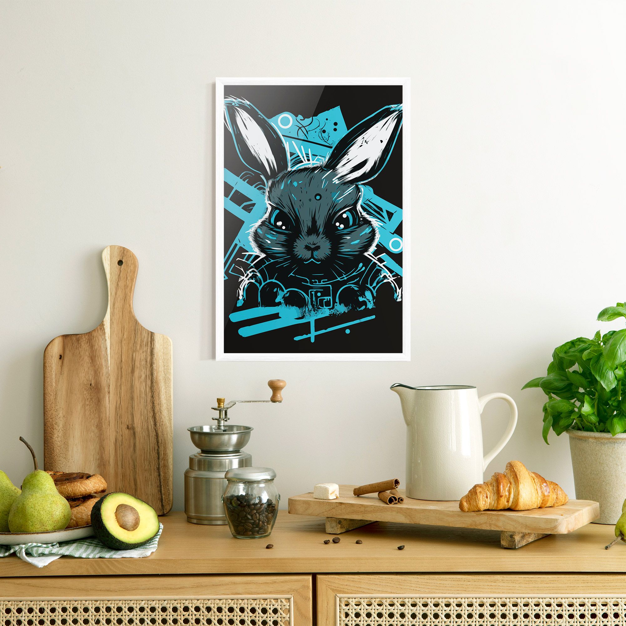 Grey Blue Bunny mockup 8