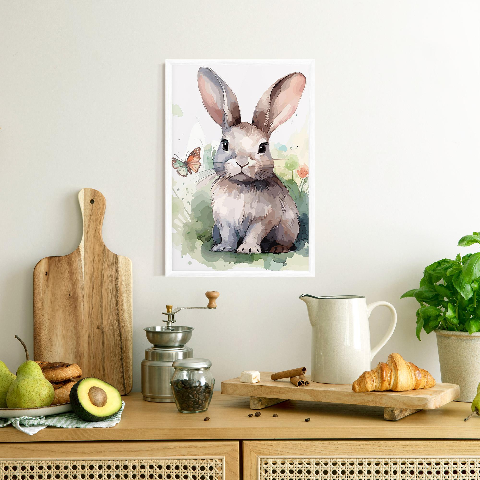 Poster Înrămat Pretty Bunny Art mockup 8