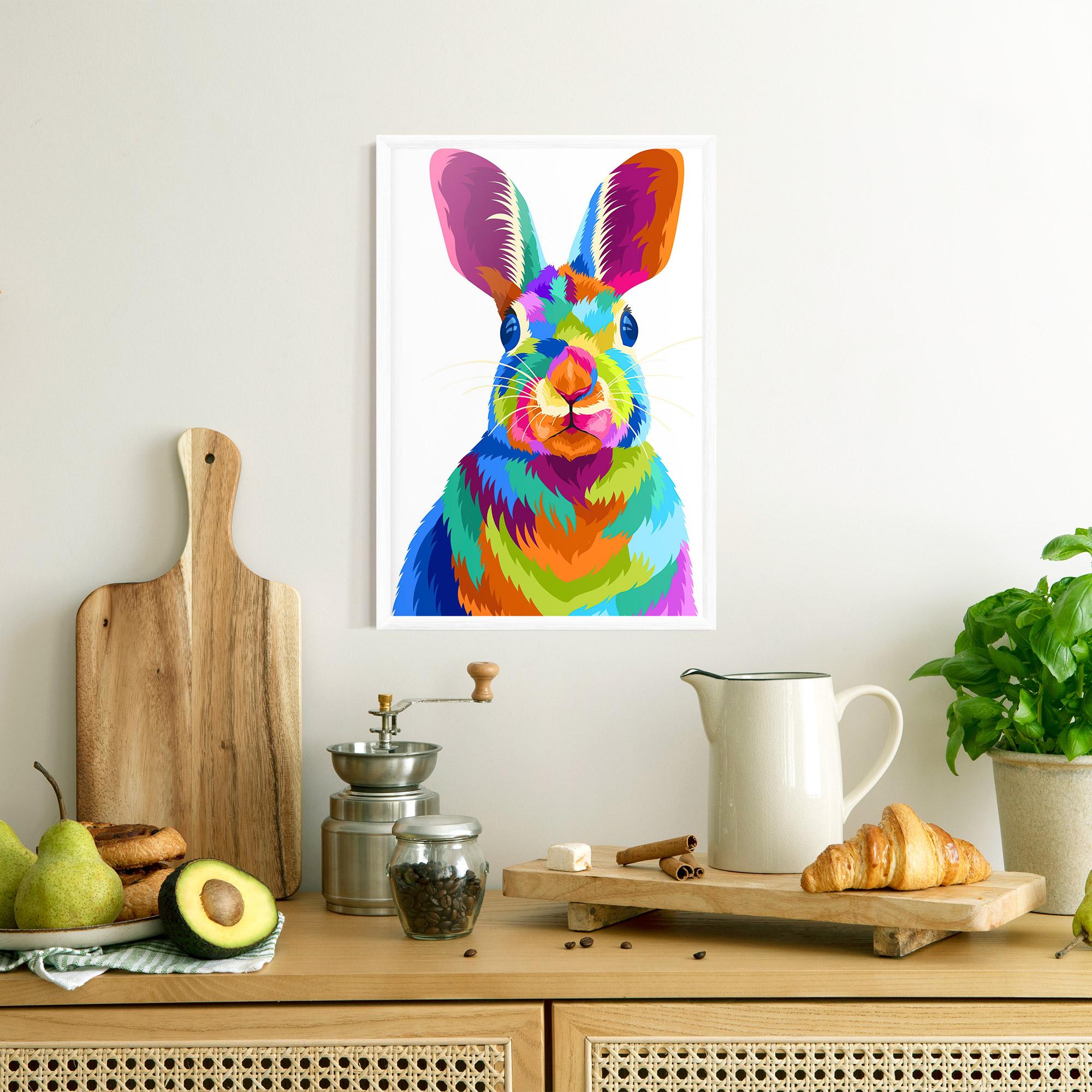 Poster Înrămat Rabbit Art Style mockup 8