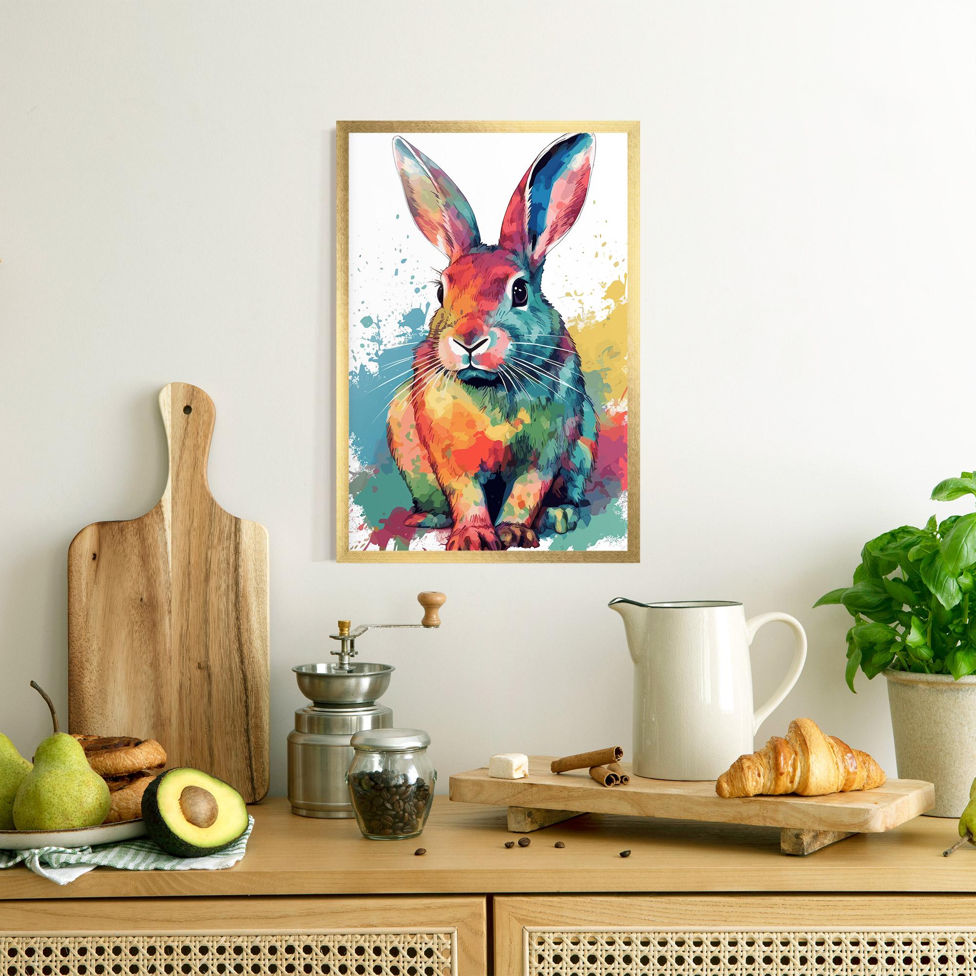 Poster Înrămat Brush Rabbit mockup 8