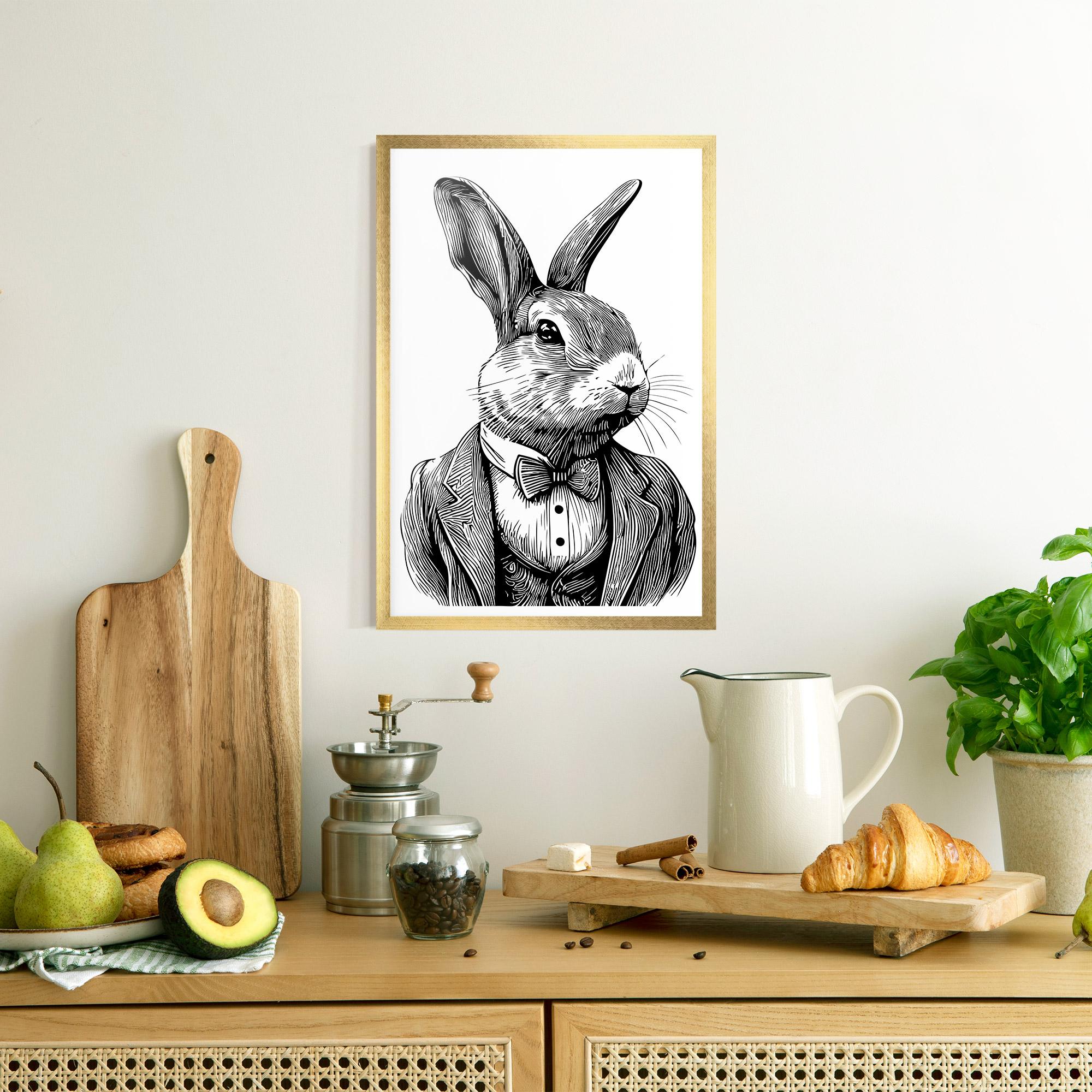 Poster Înrămat Bunny In Suit mockup 8