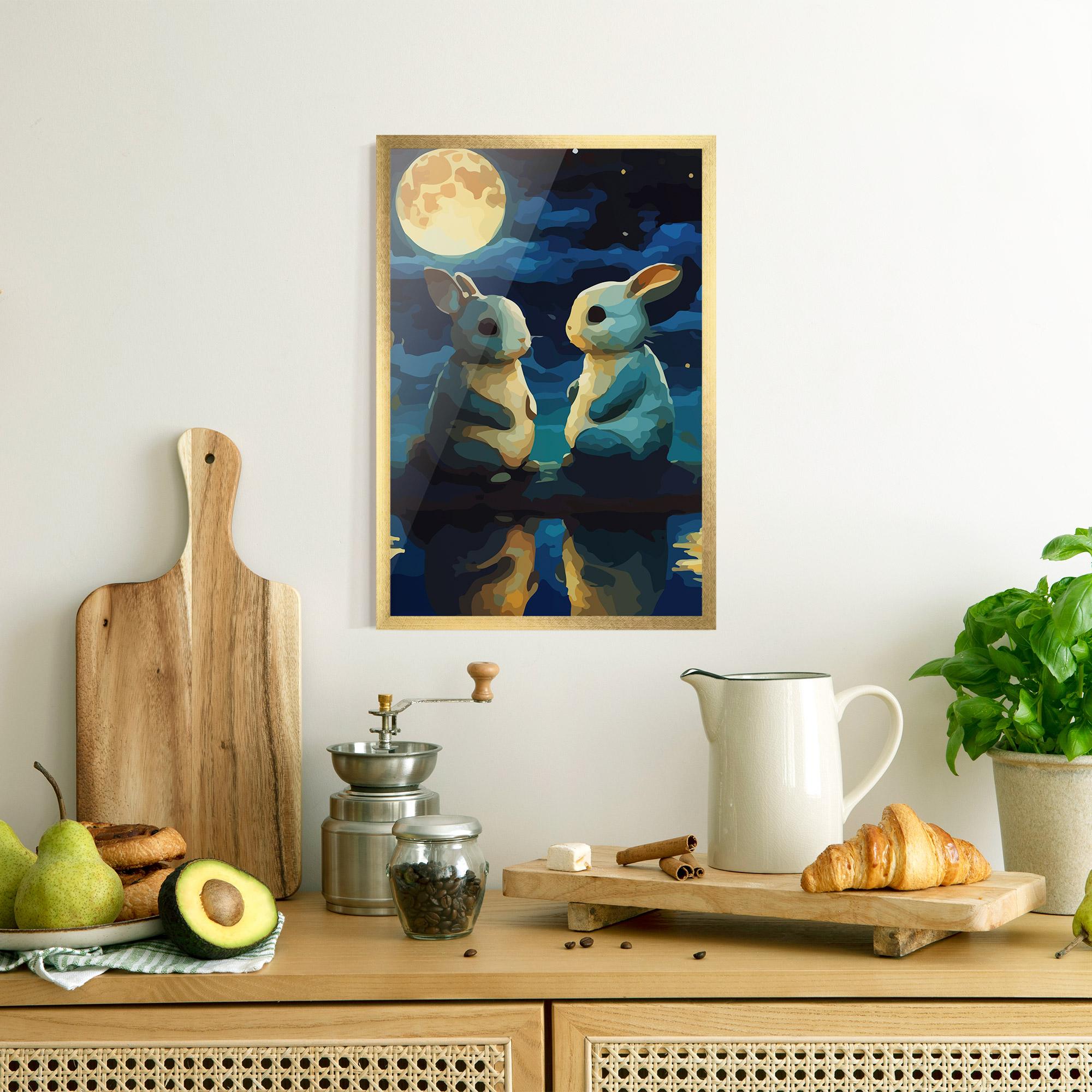 Poster Înrămat Full Moon Bunny mockup 8