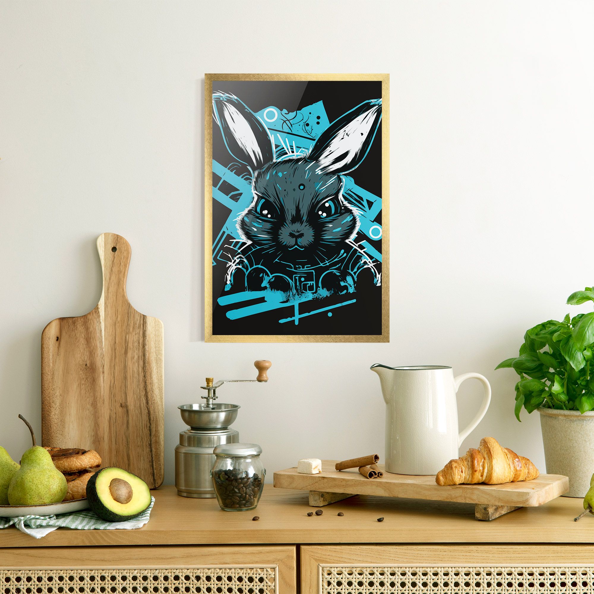 Grey Blue Bunny mockup 8