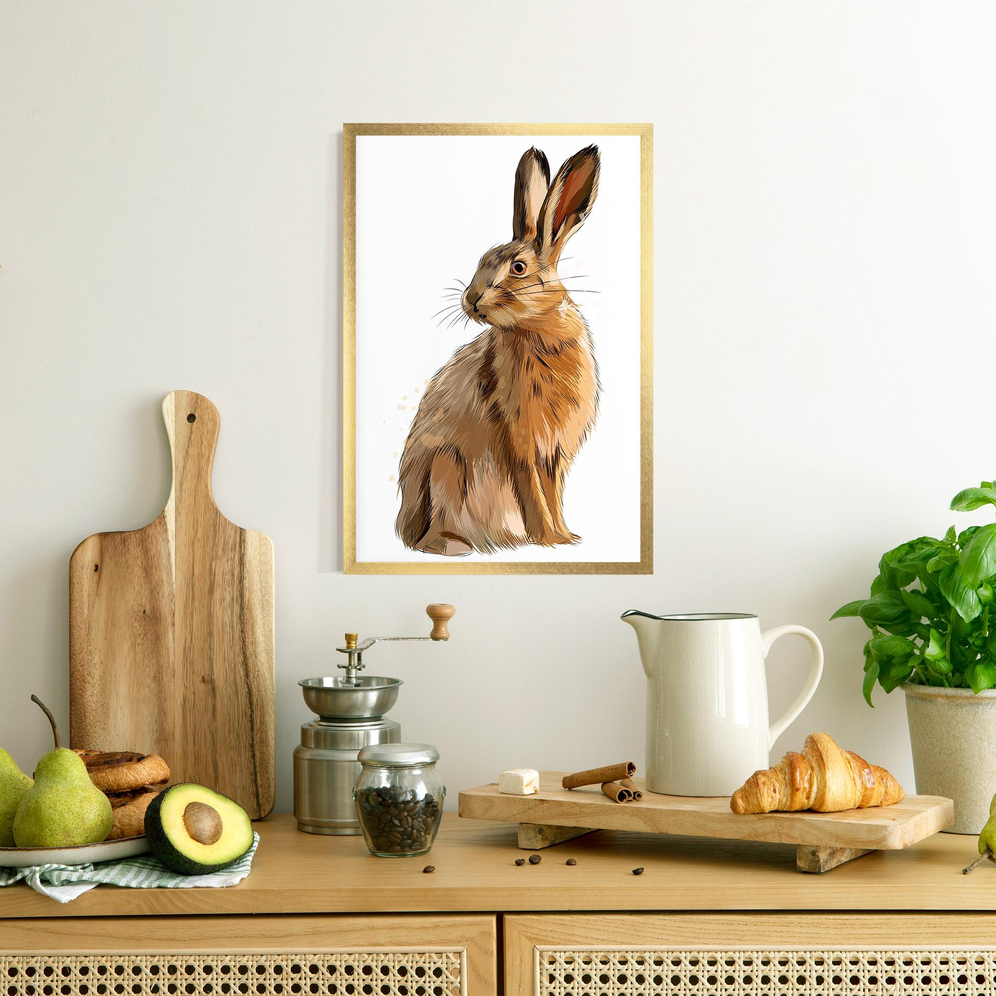 Poster Înrămat Painted Bunny mockup 8