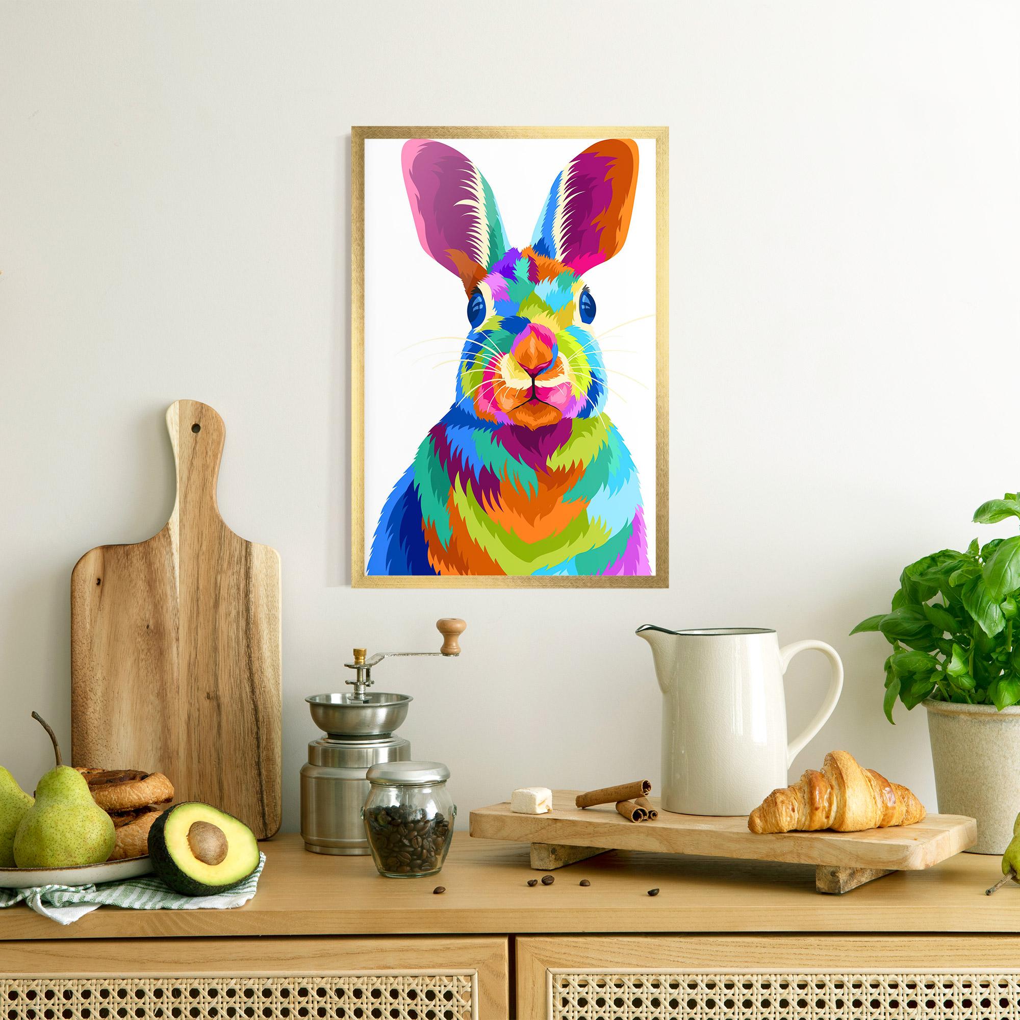 Poster Înrămat Rabbit Art Style mockup 8