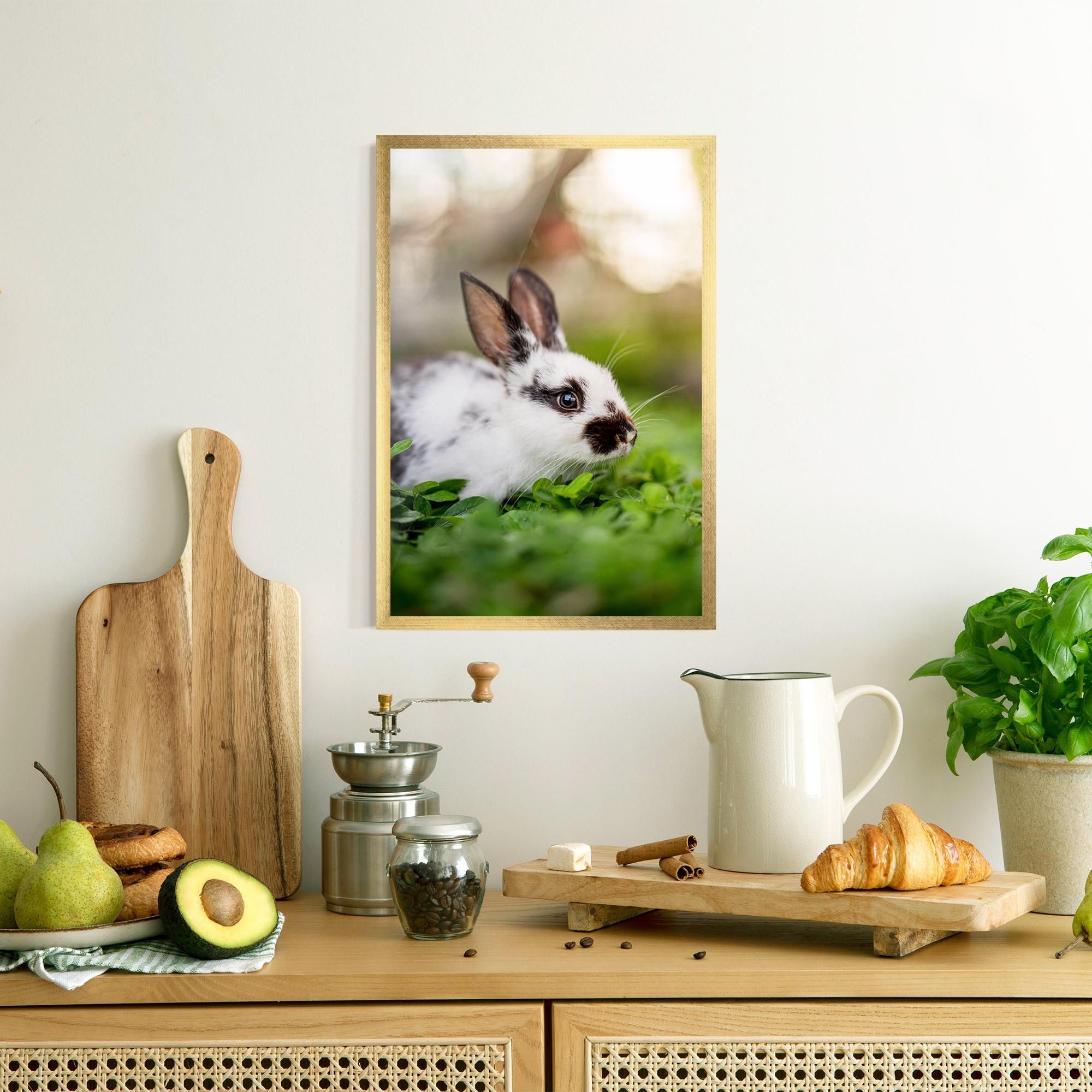 Poster Înrămat White Black Bunny mockup 8