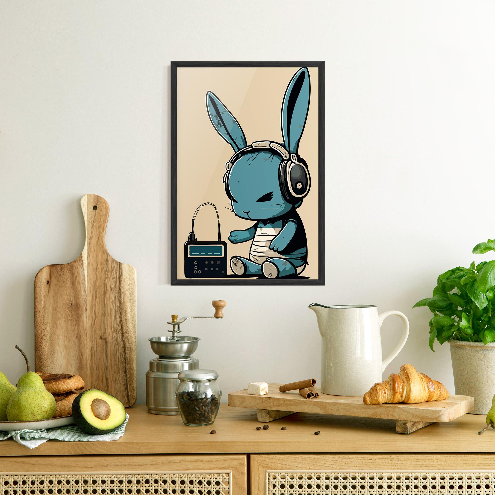 Poster Înrămat Blue Baby Bunny mockup 8
