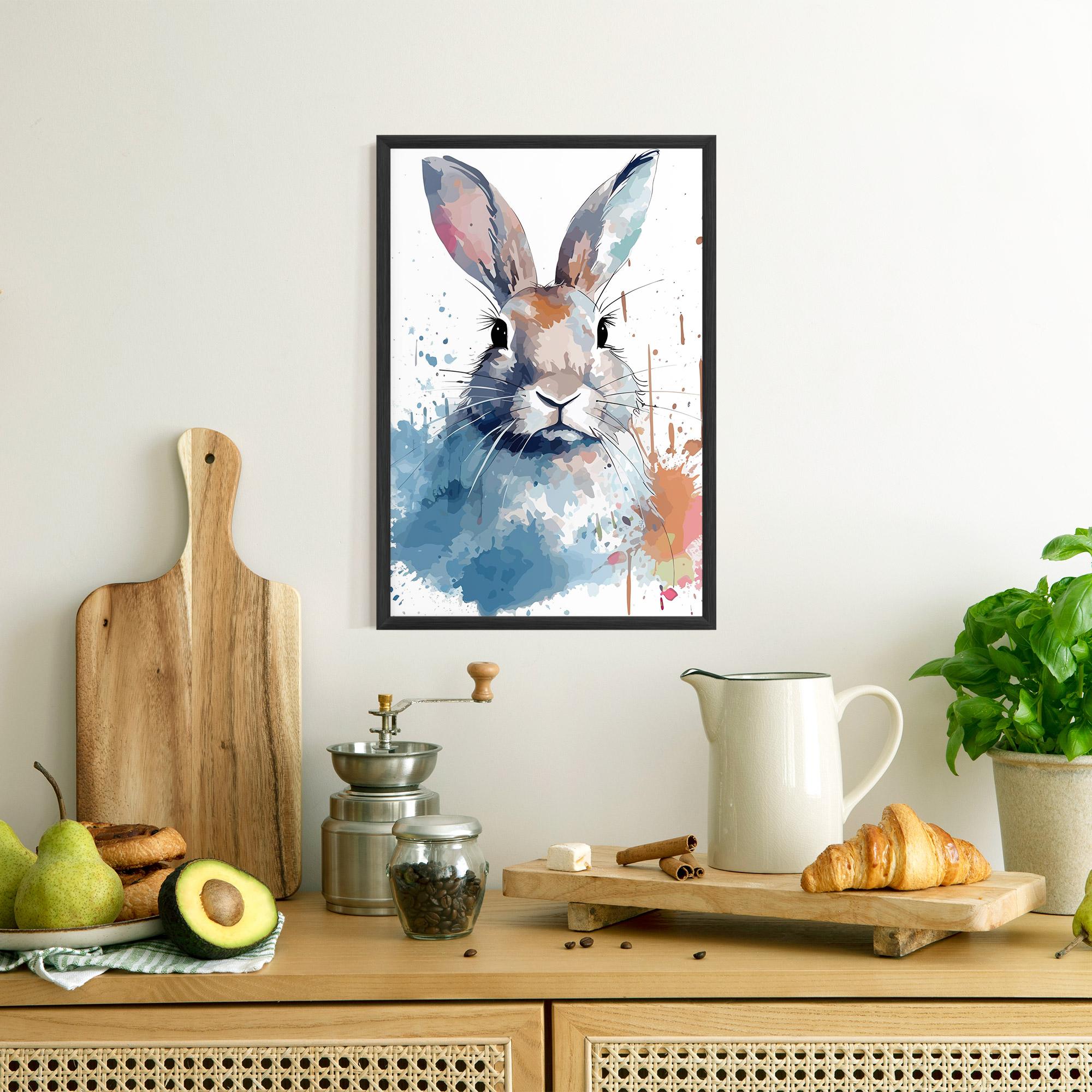 Poster Înrămat Bunny Art Splash mockup 8