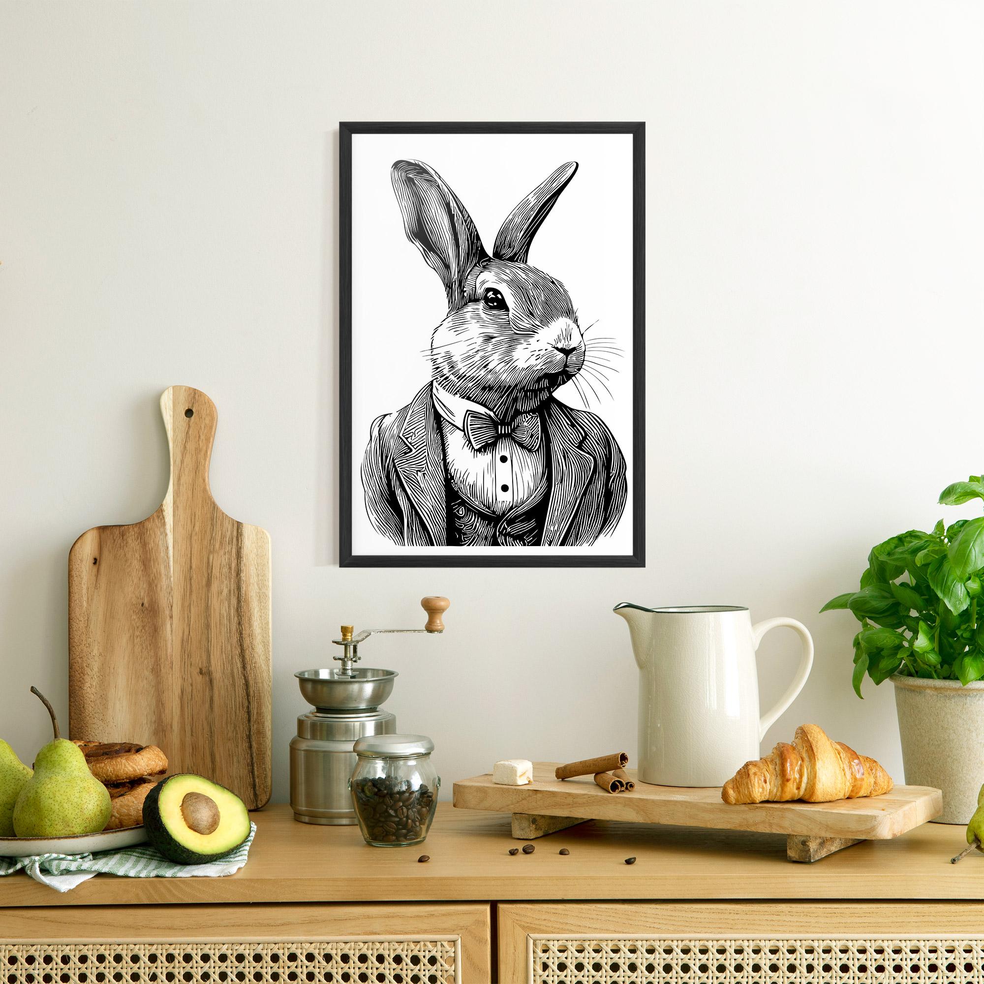 Poster Înrămat Bunny In Suit mockup 8