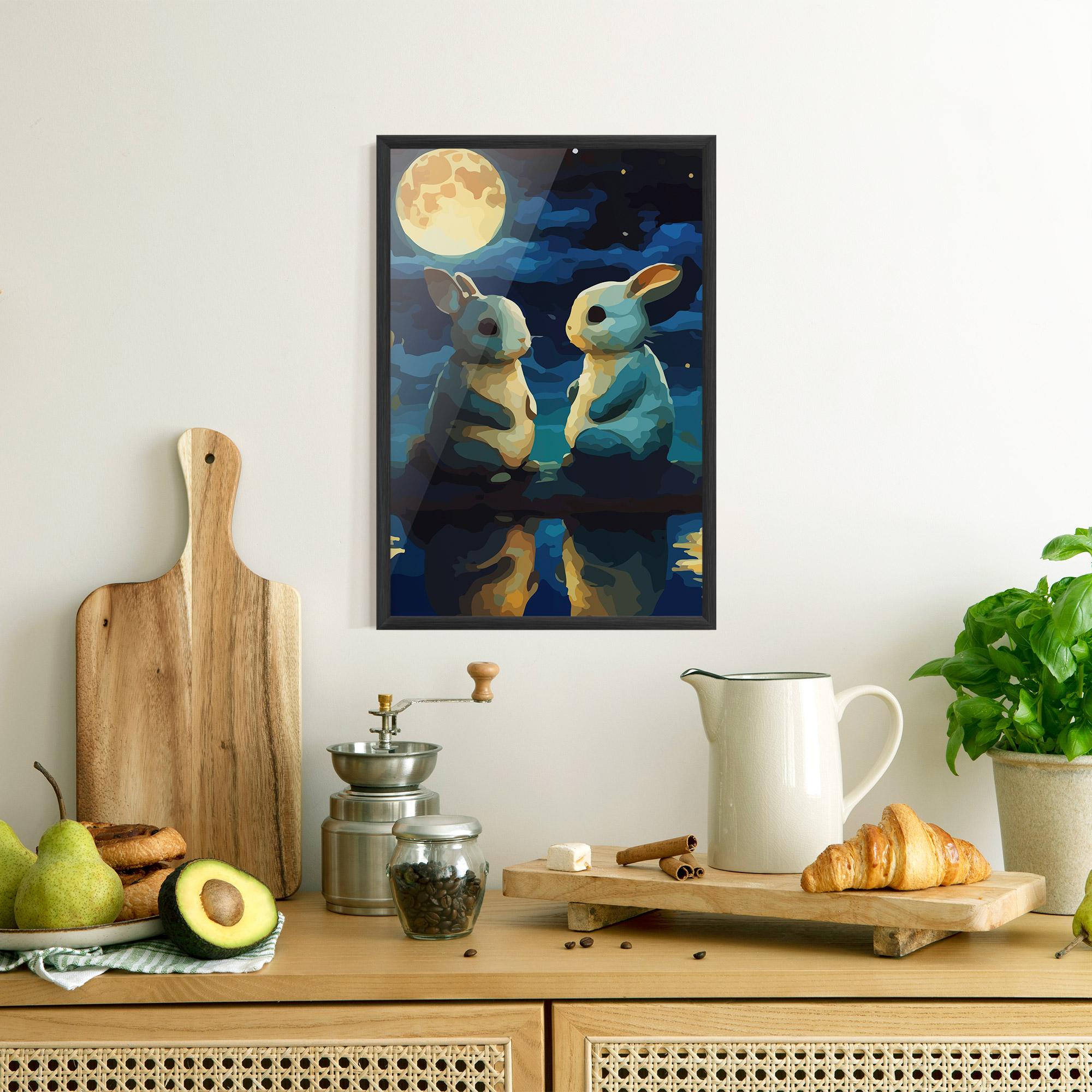 Poster Înrămat Full Moon Bunny mockup 8