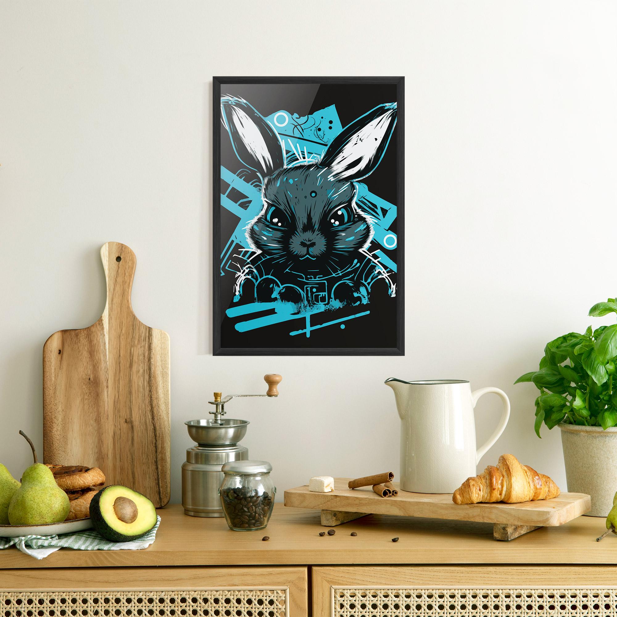 Poster Înrămat Grey Blue Bunny mockup 8